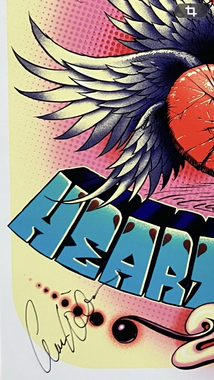HEART THE BAND ANN/NANCY WILSON SIGNED/AUTOGRAPHED CONCERT POSTER WITH COA, изображение 2
