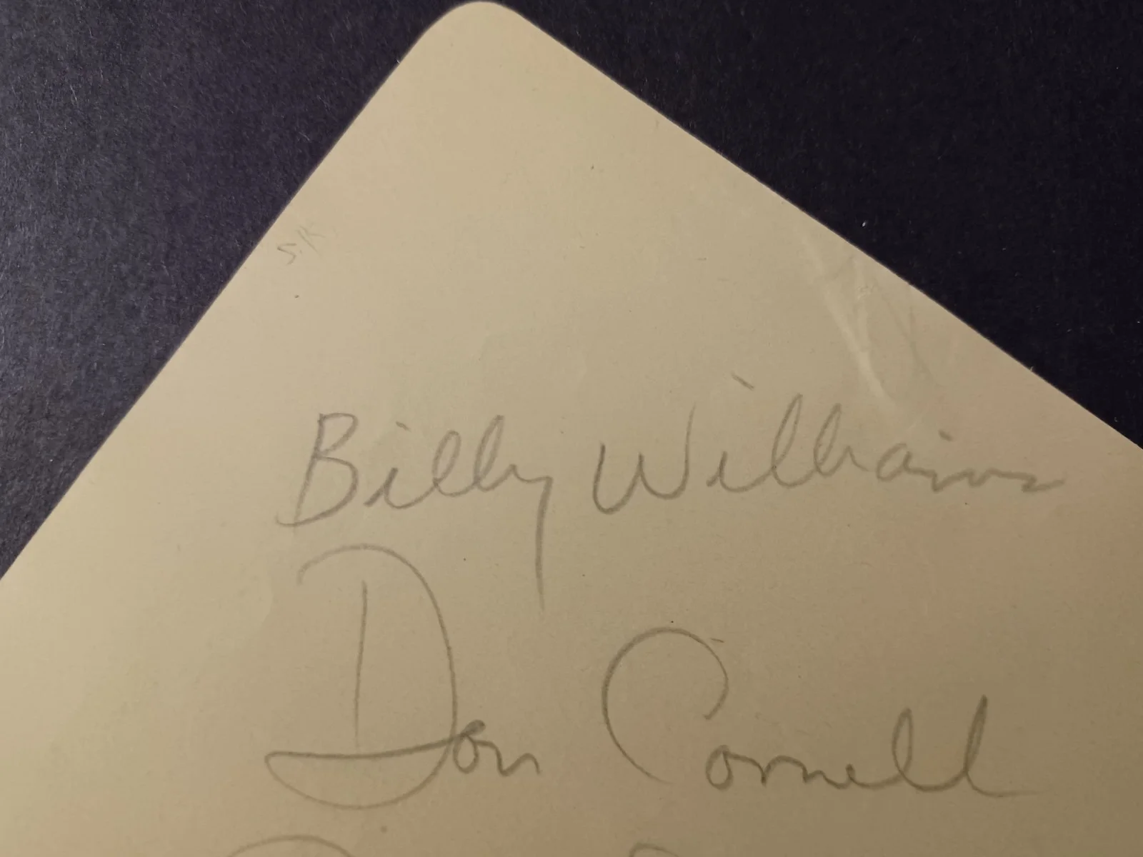 Billy Williams, Don Cornell, Don Wallmark, Charlie Wilson Signed Album Page, image 2