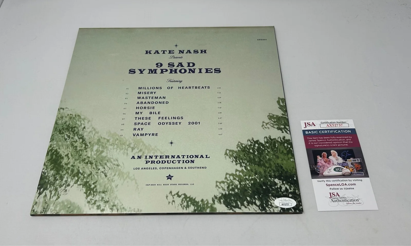 Kate Nash signed 9 Sad Symphonies Album JSA COA, image 2