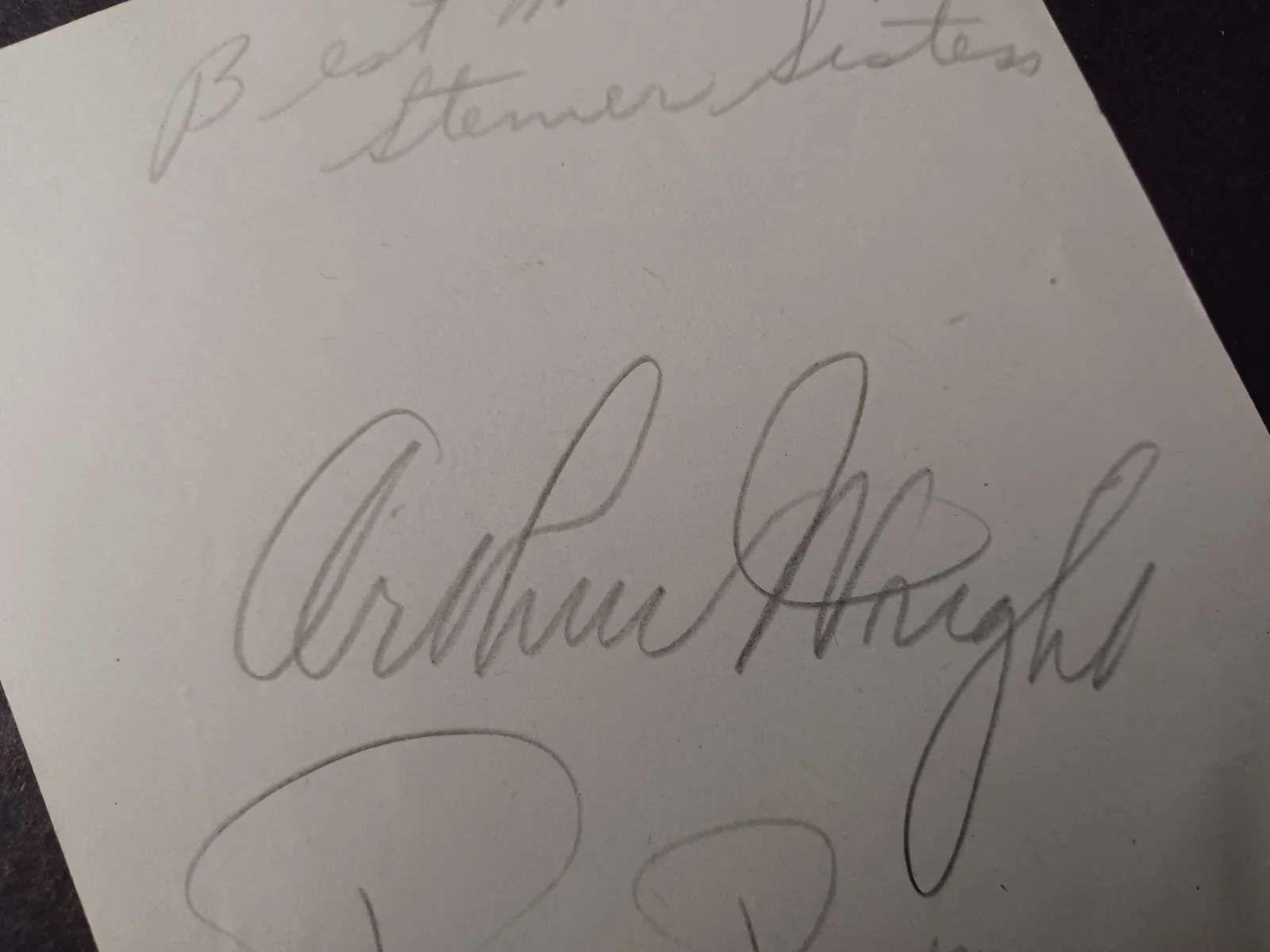 Arthur Wright, Tommy Rogers, Steiner Sisters Signed Album Page - Orchestra, image 3