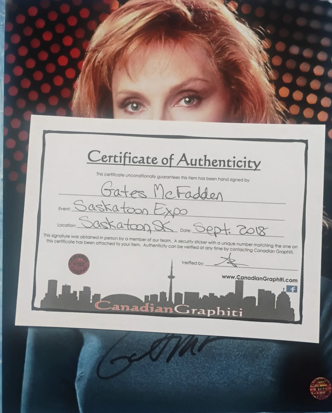 Gates McFadden Hand Signed 8x10 Photo COA Star Trek NO US TARIFFS, image 4