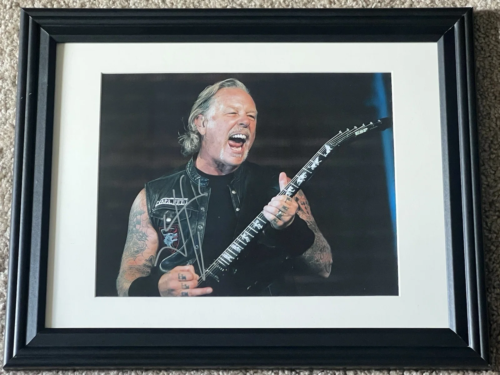 JAMES HETFIELD Metallica Autographed signed 8 X 11.5 Photo Nicely Framed, изображение 5