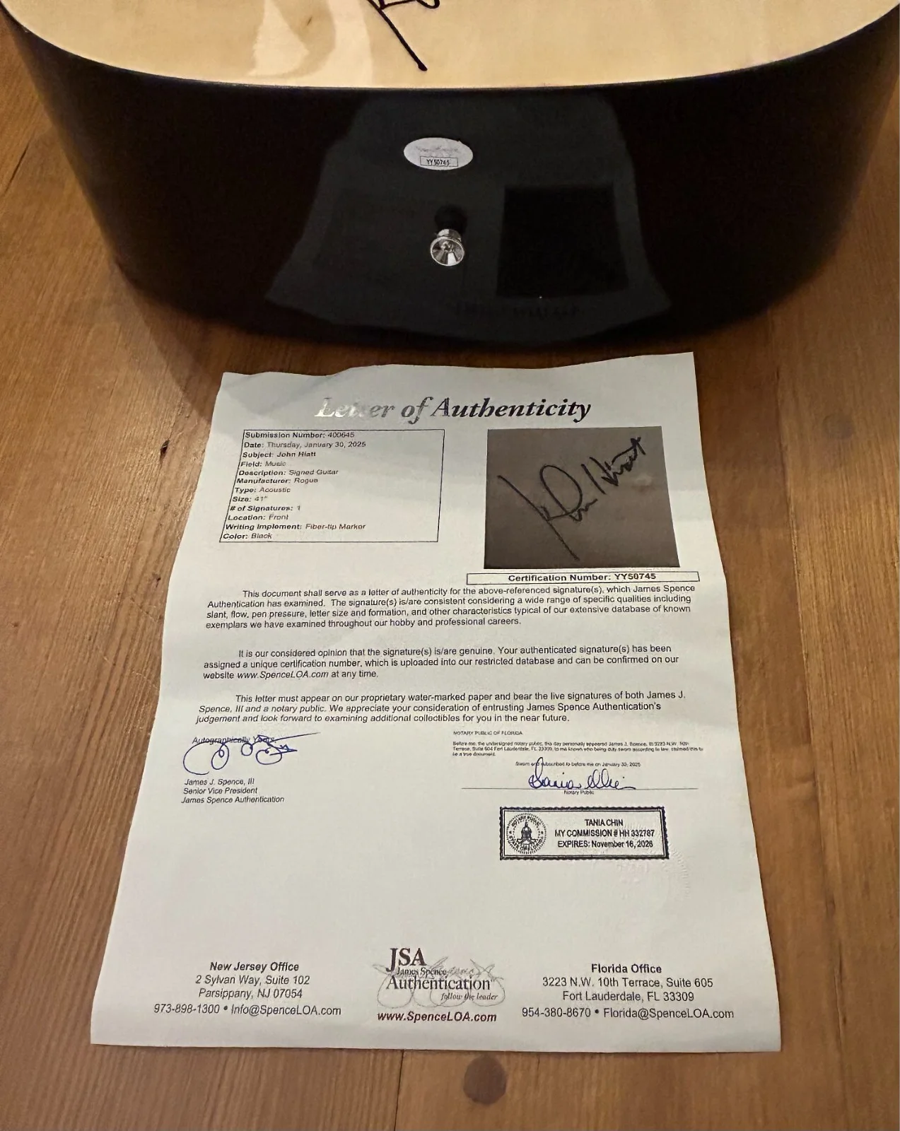John Hiatt signed Acoustic Guitar JSA Certificate LOA COA, image 3