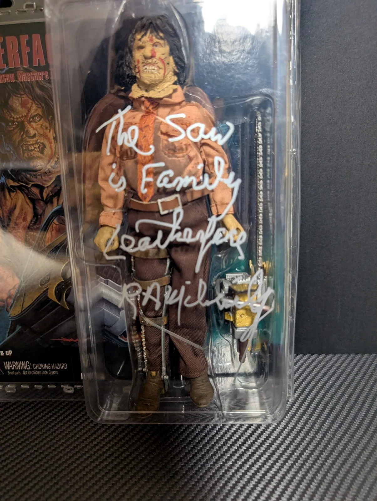 R.A. Mihailoff — Signed R.A. Mihailoff NECA Leatherface Texas Chainsaw Massacre III Action Figure, image 2