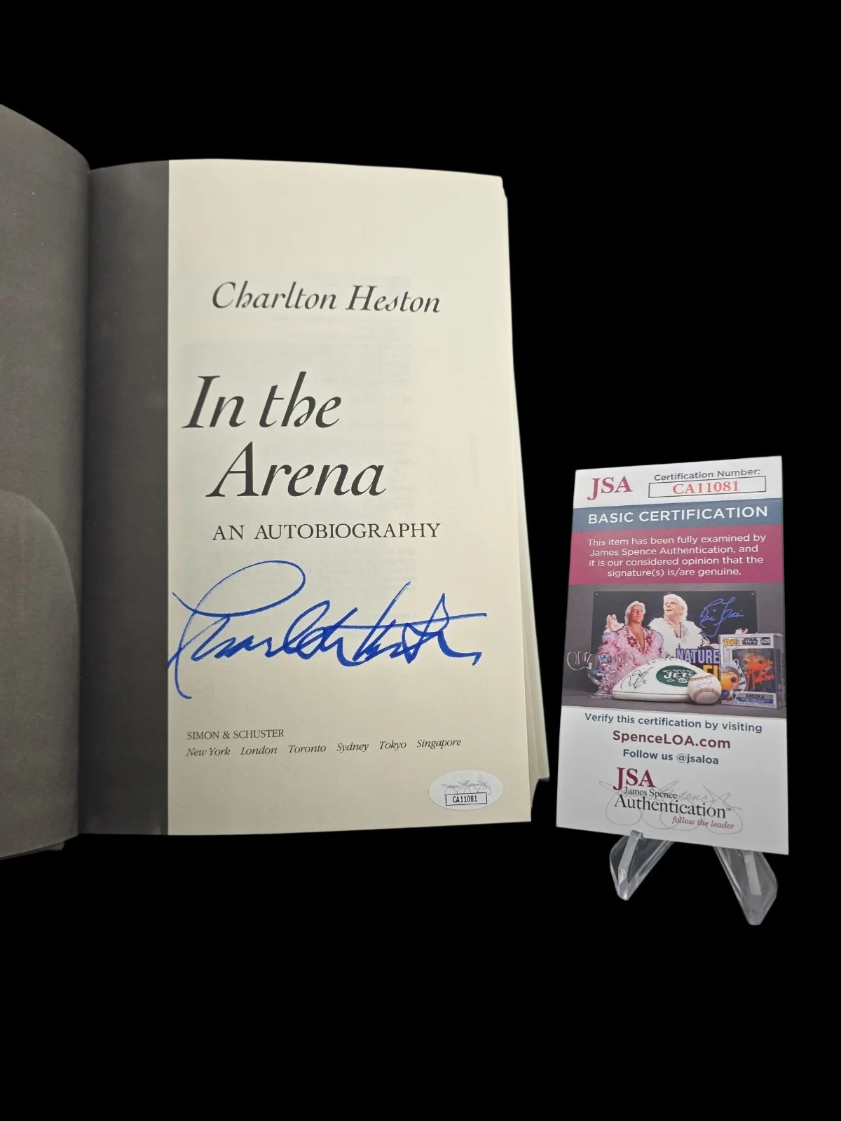 Charleston Heston — Charlton Heston Signed "In the Arena" Autobiography 1st Edition JSA Certified, image 2