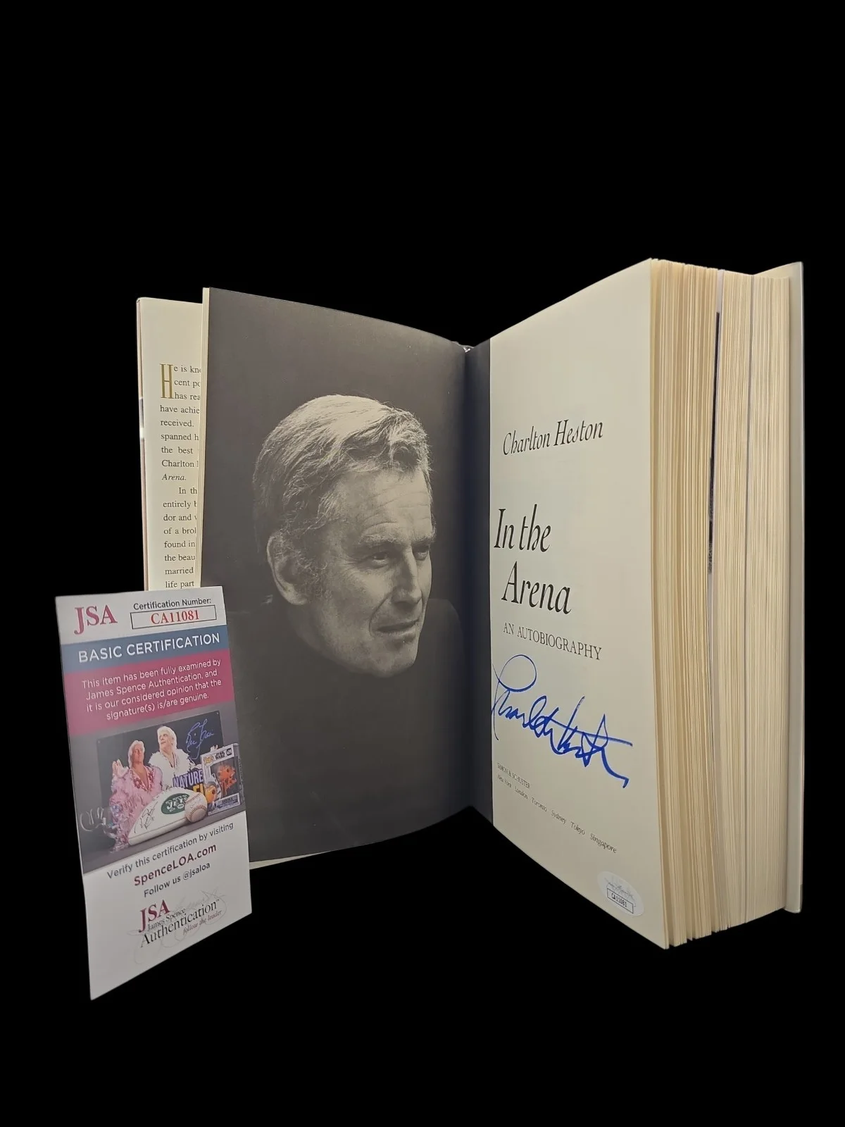 Charleston Heston — Charlton Heston Signed "In the Arena" Autobiography 1st Edition JSA Certified, image 3
