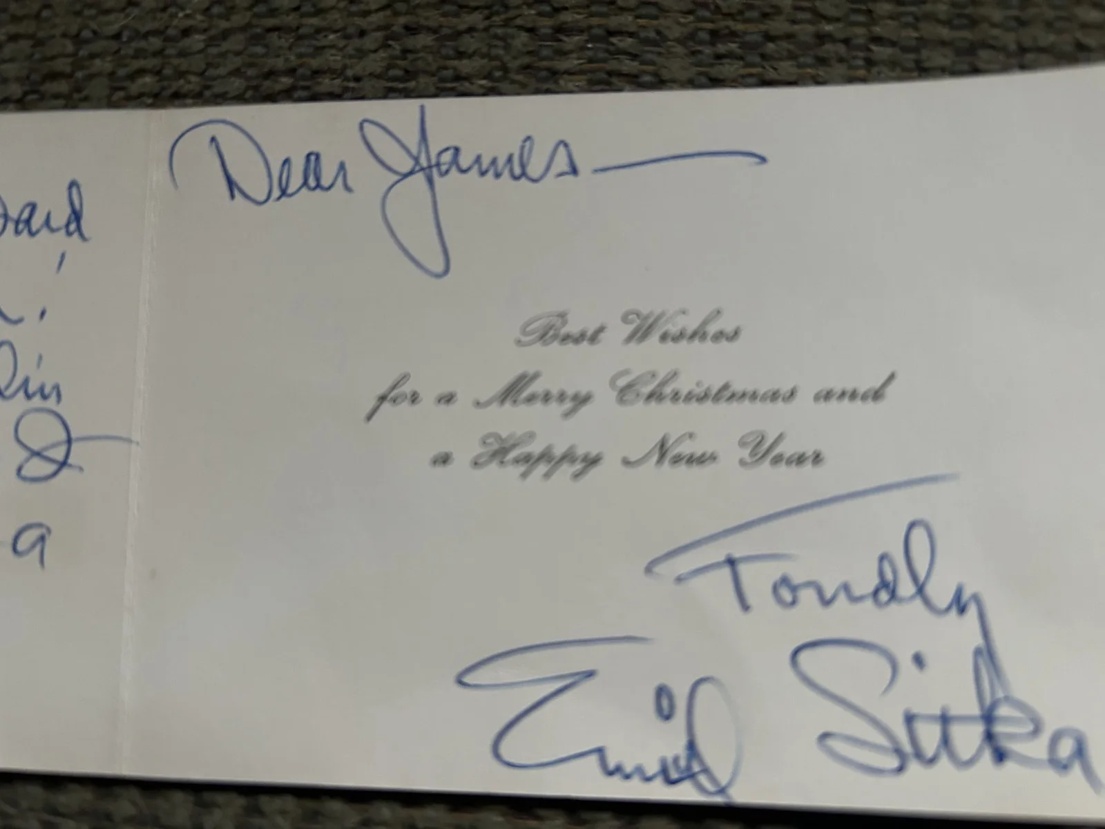 Emil Sitka, 3 Stooges Supporting Actor Signed Christmas Card, image 4