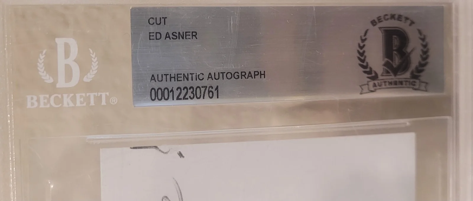 Ed Asner — BAS-Beckett-Ed Asner Encapsulated Signed Slabbed Autograph Index Card-inscribed, изображение 2