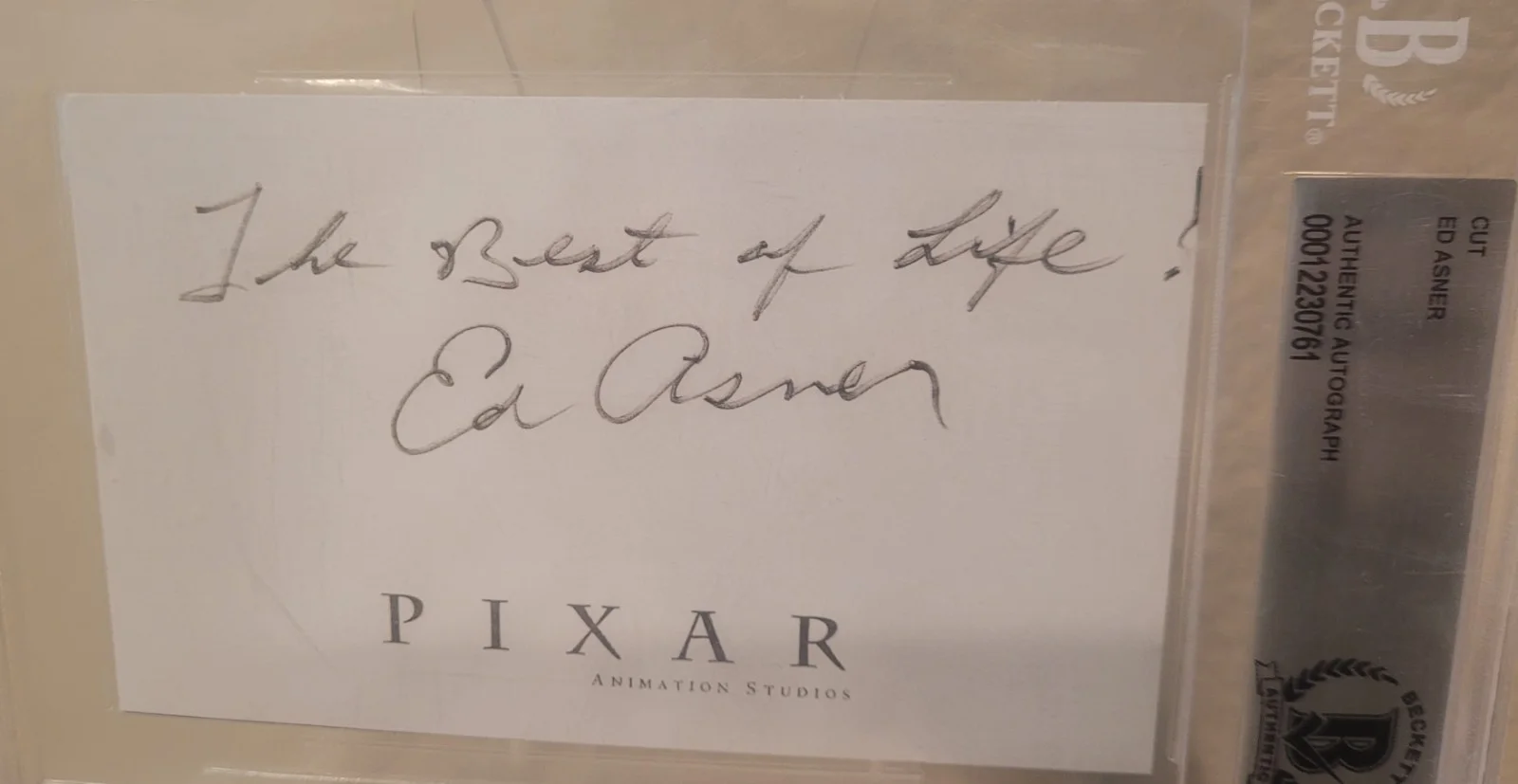 Ed Asner — BAS-Beckett-Ed Asner Encapsulated Signed Slabbed Autograph Index Card-inscribed, изображение 3