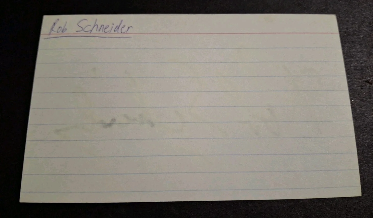 Rob Schneider — ROB SCHNEIDER " RICHMEISTER " SNL - SIGNED 3x5 Index Card W/PROOF, image 2