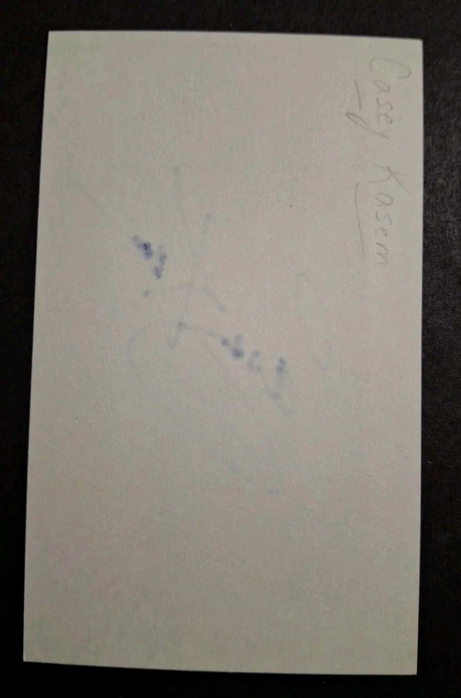 Casey Kasem — CASEY KASEM - TOP 40 RADIO HOST - SCOOBY DOO "SHAGGY" VOICE - SIGNED 3x5 Index, image 2