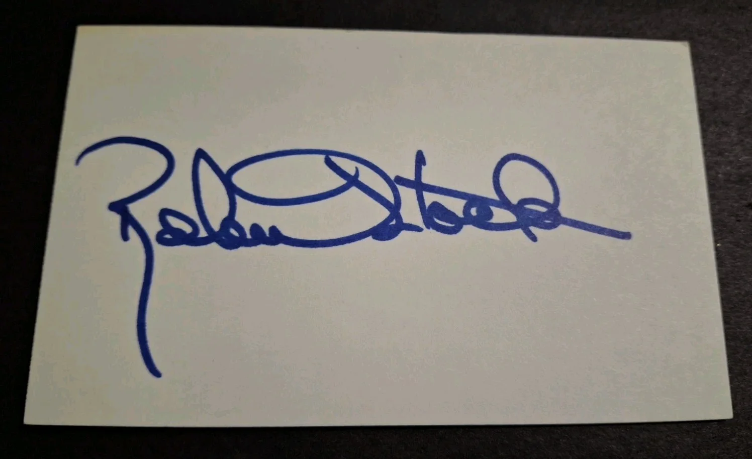 Robert Stack — ROBERT STACK - " THE UNTOUCHABLES " ELIOT NESS - SIGNED 3x5 Index Card W/PROOF, image 4