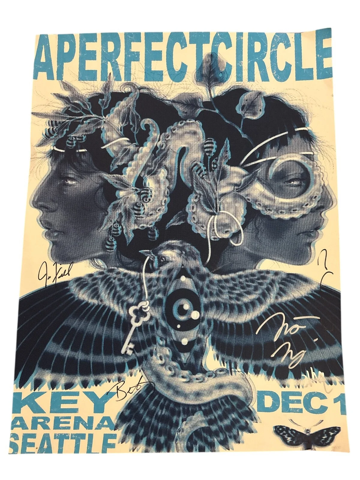 A Perfect Circle signed Seattle Key Arena December 1st Tour Poster JSA COA, изображение 4