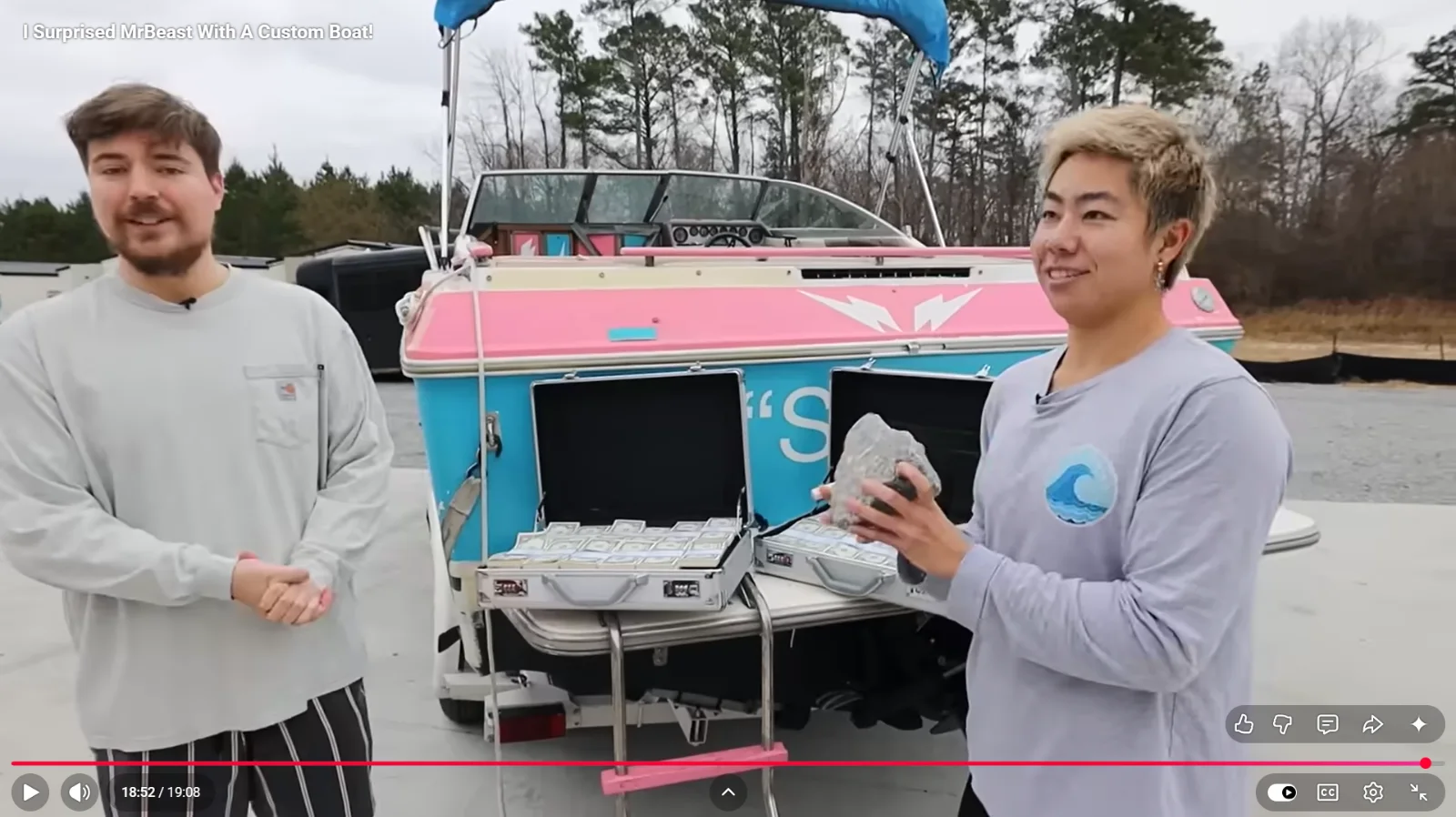 MrBeast, ZHC — MrBeast and ZHC Dual Signed Rock, 1 of 1, From Viral YouTube Video, Authentic, image 3