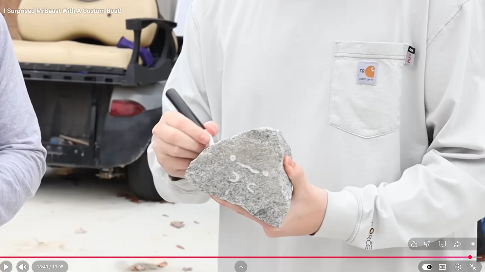 MrBeast, ZHC — MrBeast and ZHC Dual Signed Rock, 1 of 1, From Viral YouTube Video, Authentic, image 4
