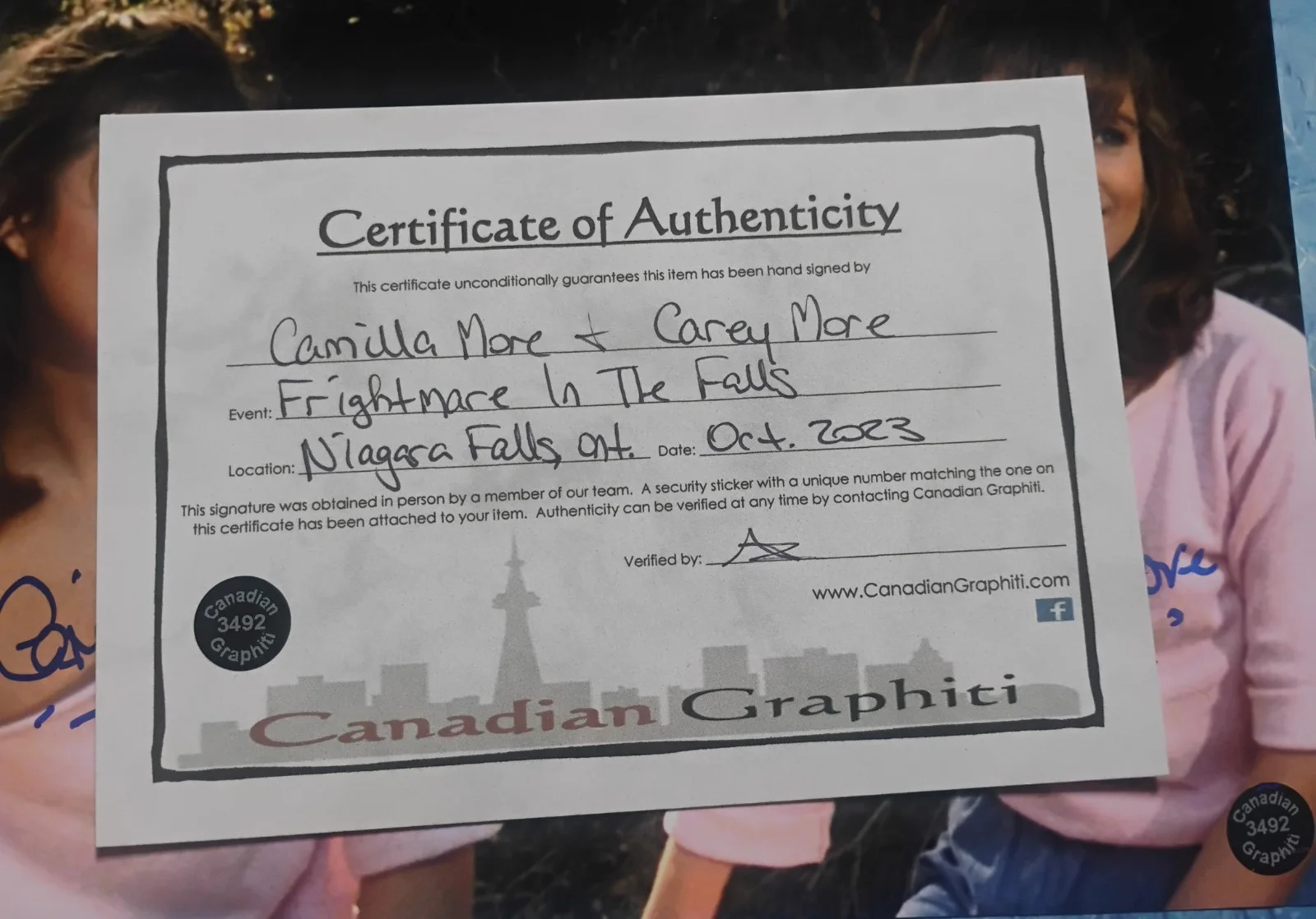 Camilla & Carey More Hand Signed 8x10 Photo COA Friday The 13th NO US TARIFFS, image 5