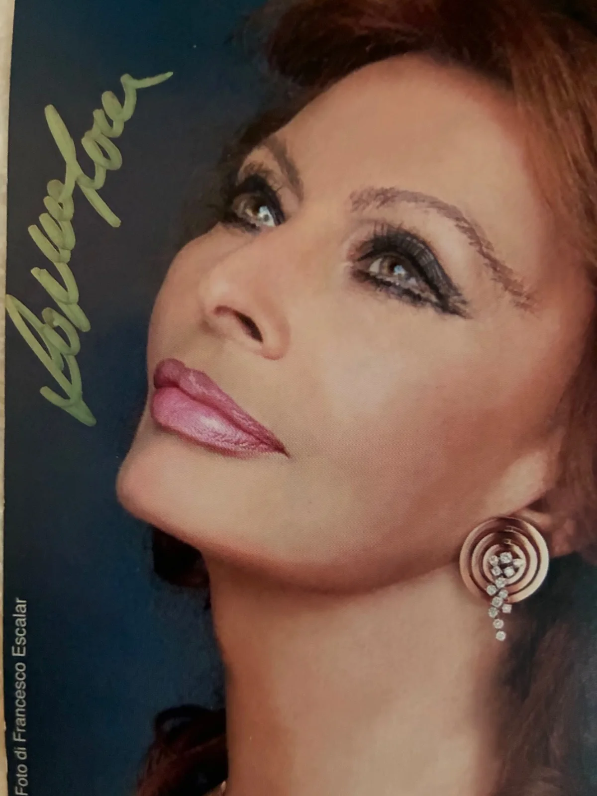 Sophia Loren — SOPHIA LOREN Signed Francesco Escalar Photo 4.5x6.5 Color Glossy Autograph, изображение 2