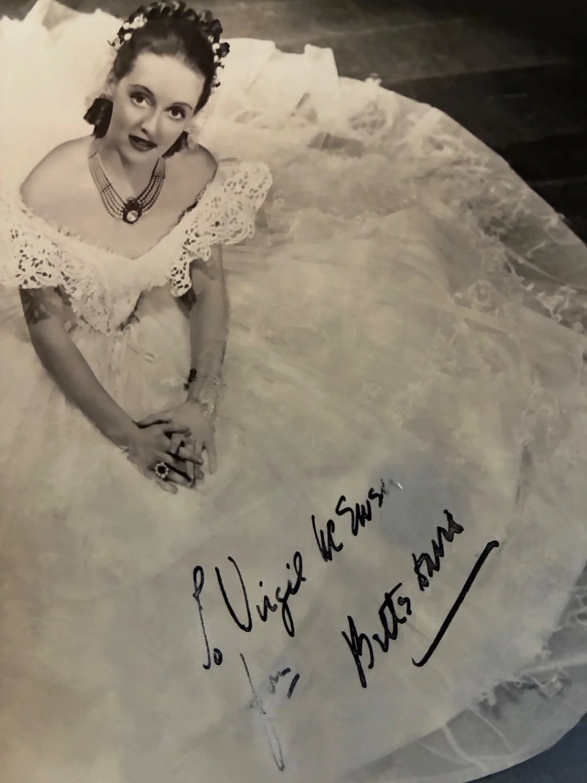 8 x 10 — Bette Davis Signed 8x10 Photo JEZEBEL 1938 Iconic Red Dress Douglas Whitney Coll, изображение 2