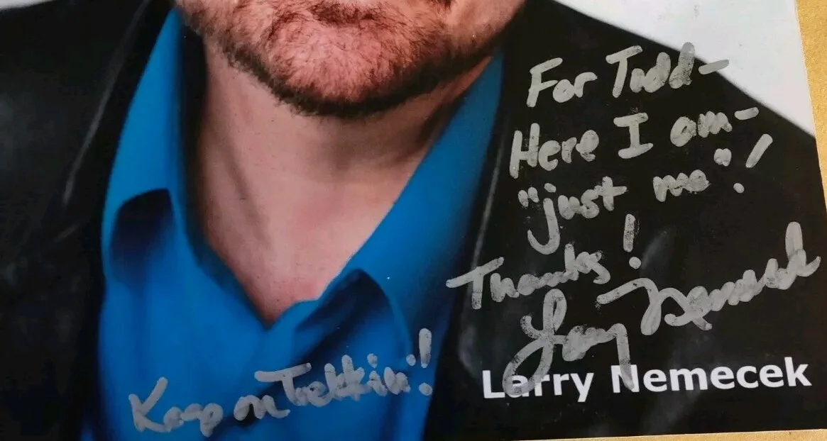 Larry Nemecek — Larry Nemecek Signed 8x10 Photo Star Trek Autograph Inscribed “Keep on Trekkin”, image 3