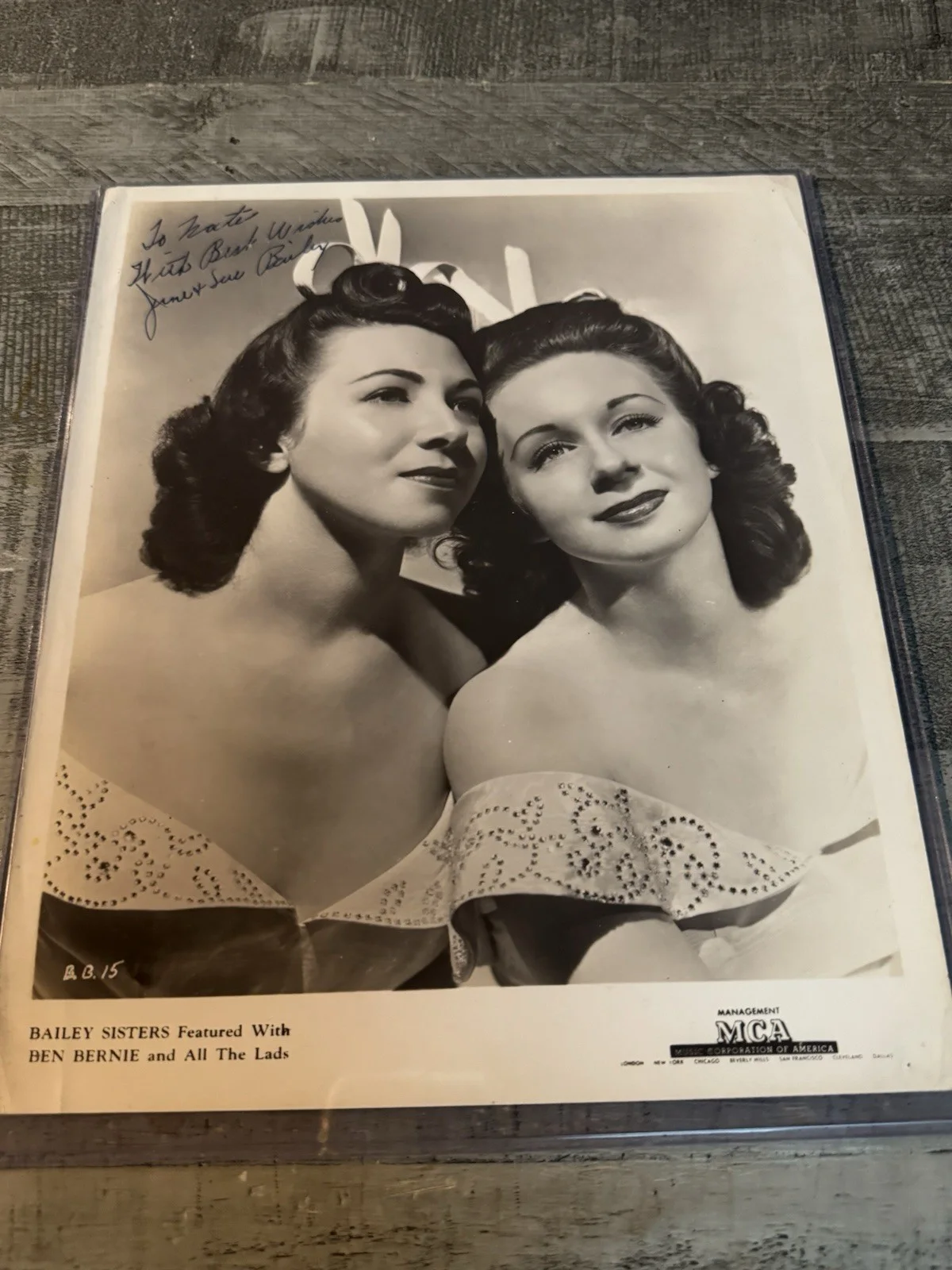 Sylvia & June Bailey Sisters 1950s Signed 8x10 Vintage Original Photograph COA, изображение 3