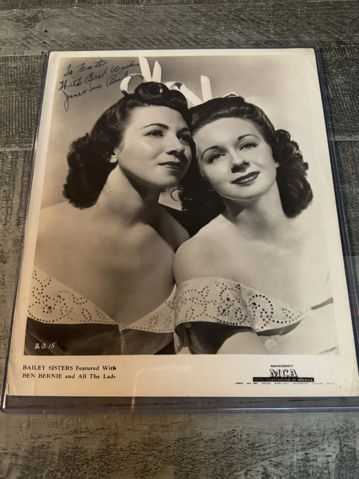 Sylvia & June Bailey Sisters 1950s Signed 8x10 Vintage Original Photograph COA, изображение 5