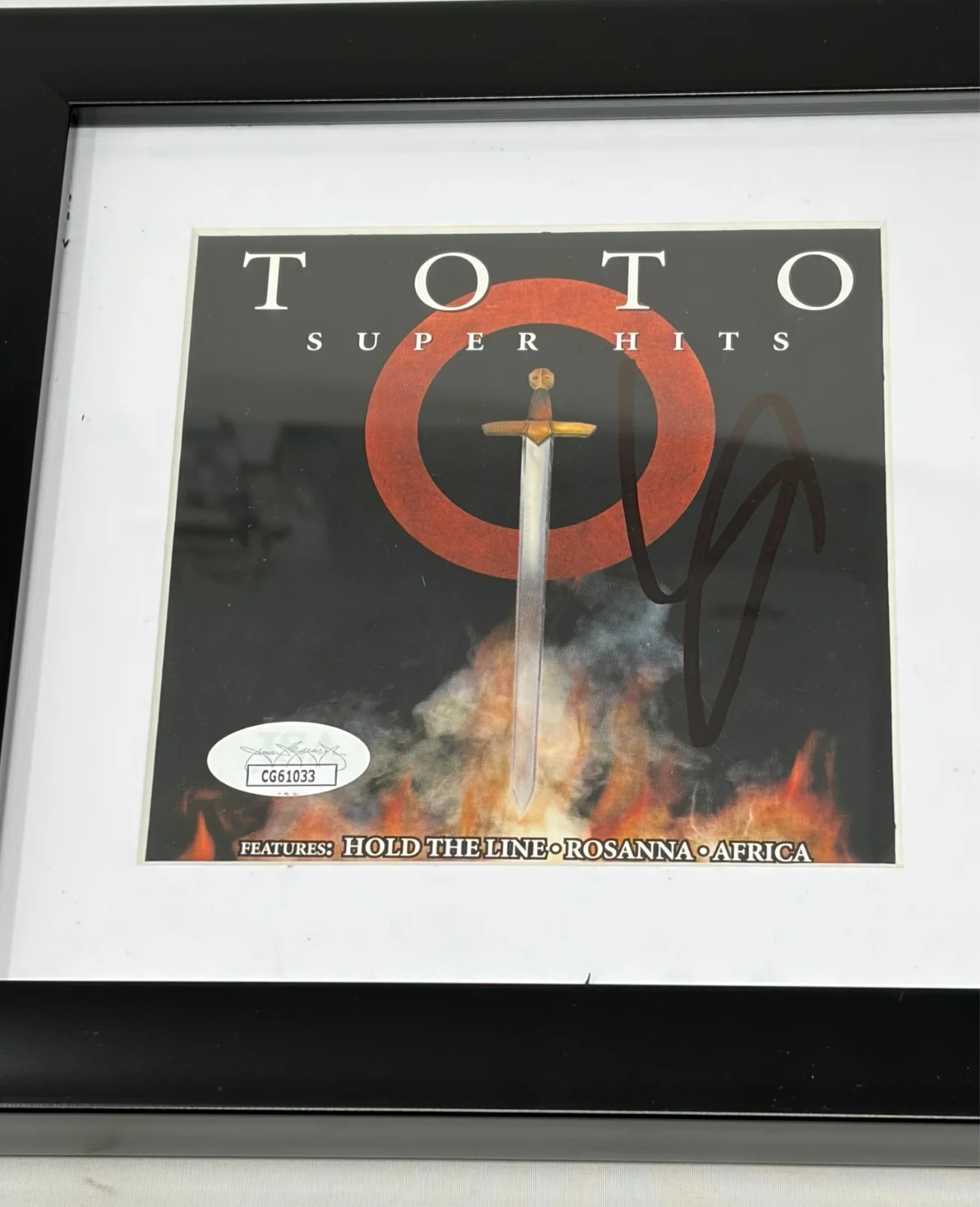 Steve Lukather of Toto signed Super Hits Framed CD Cover JSA COA, изображение 2