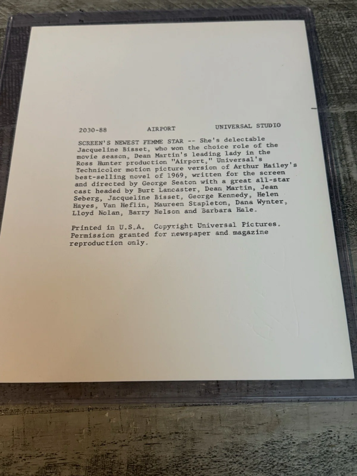 Jacqueline Bisset — Jacqueline Bisset Airport 1970 8x10 Signed Vintage Original Photographs COA, изображение 3