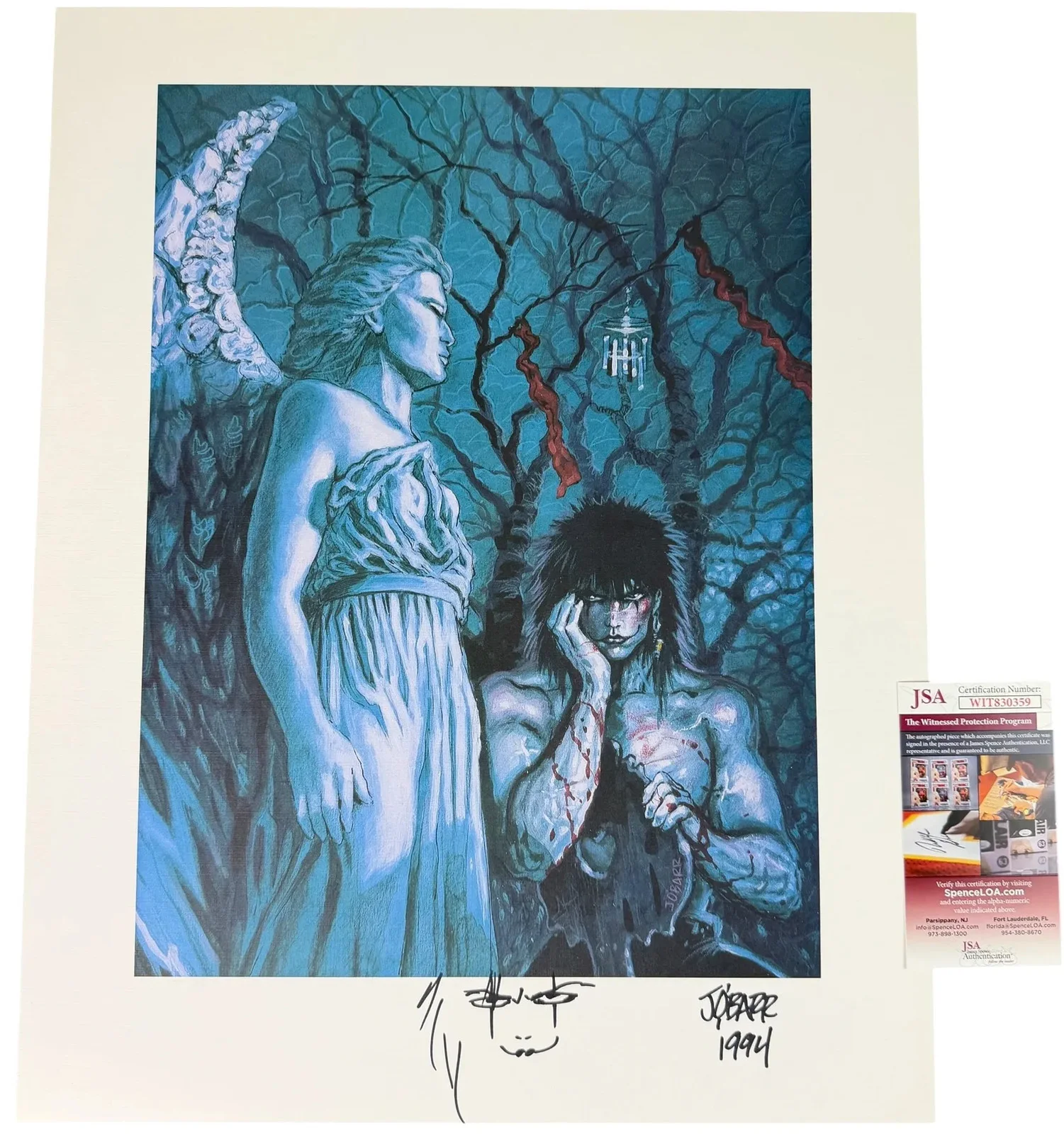 James O'Barr — James O'Barr signed & sketched 16x20 Art Print Eric Draven The Crow JSA