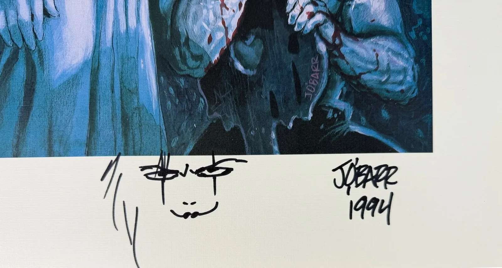 James O'Barr — James O'Barr signed & sketched 16x20 Art Print Eric Draven The Crow JSA, image 2