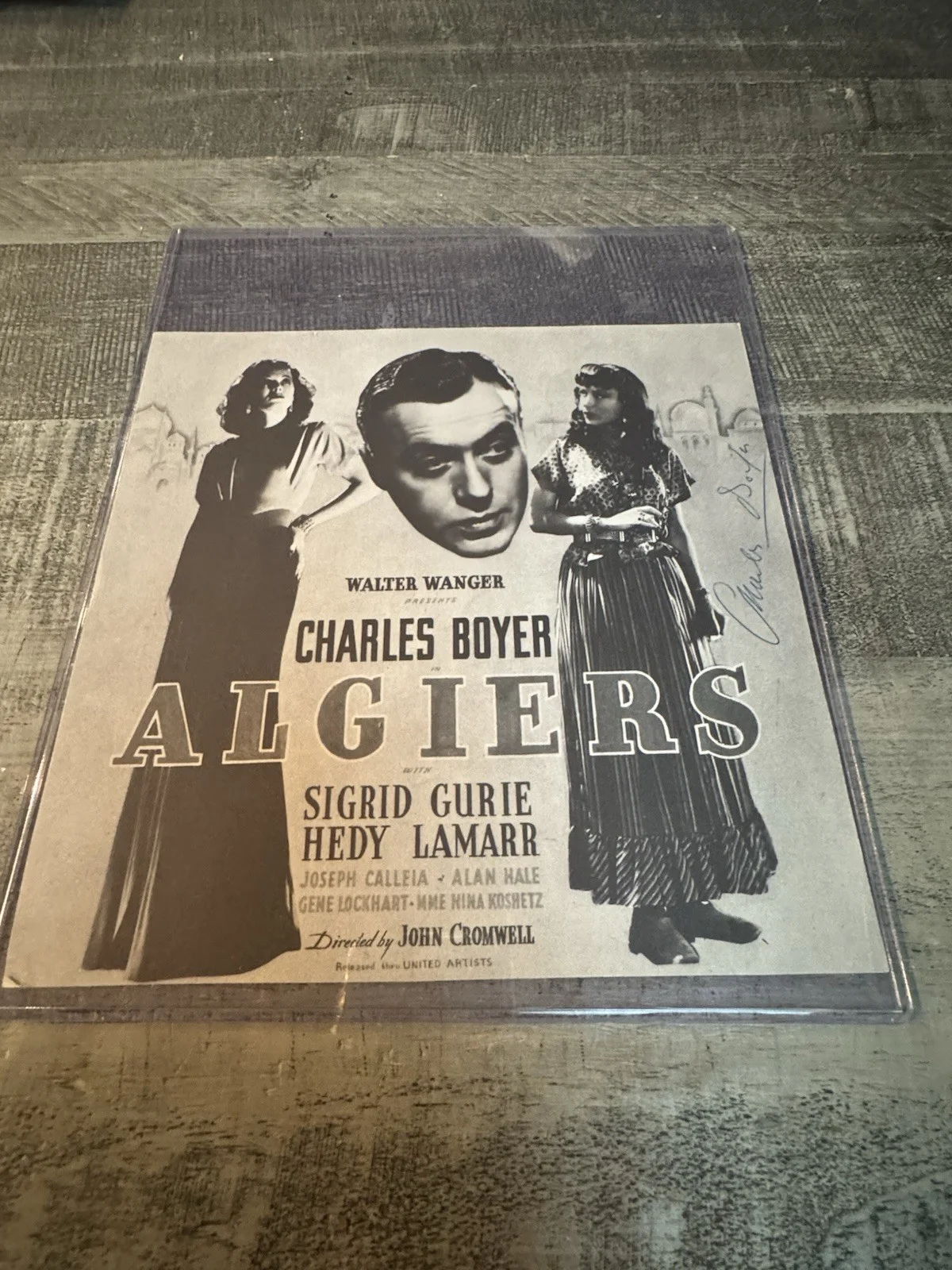 Charles Boyer — Charles Boyer Algiers Signed Vintage Photograph Autographed COA 8x8, изображение 4
