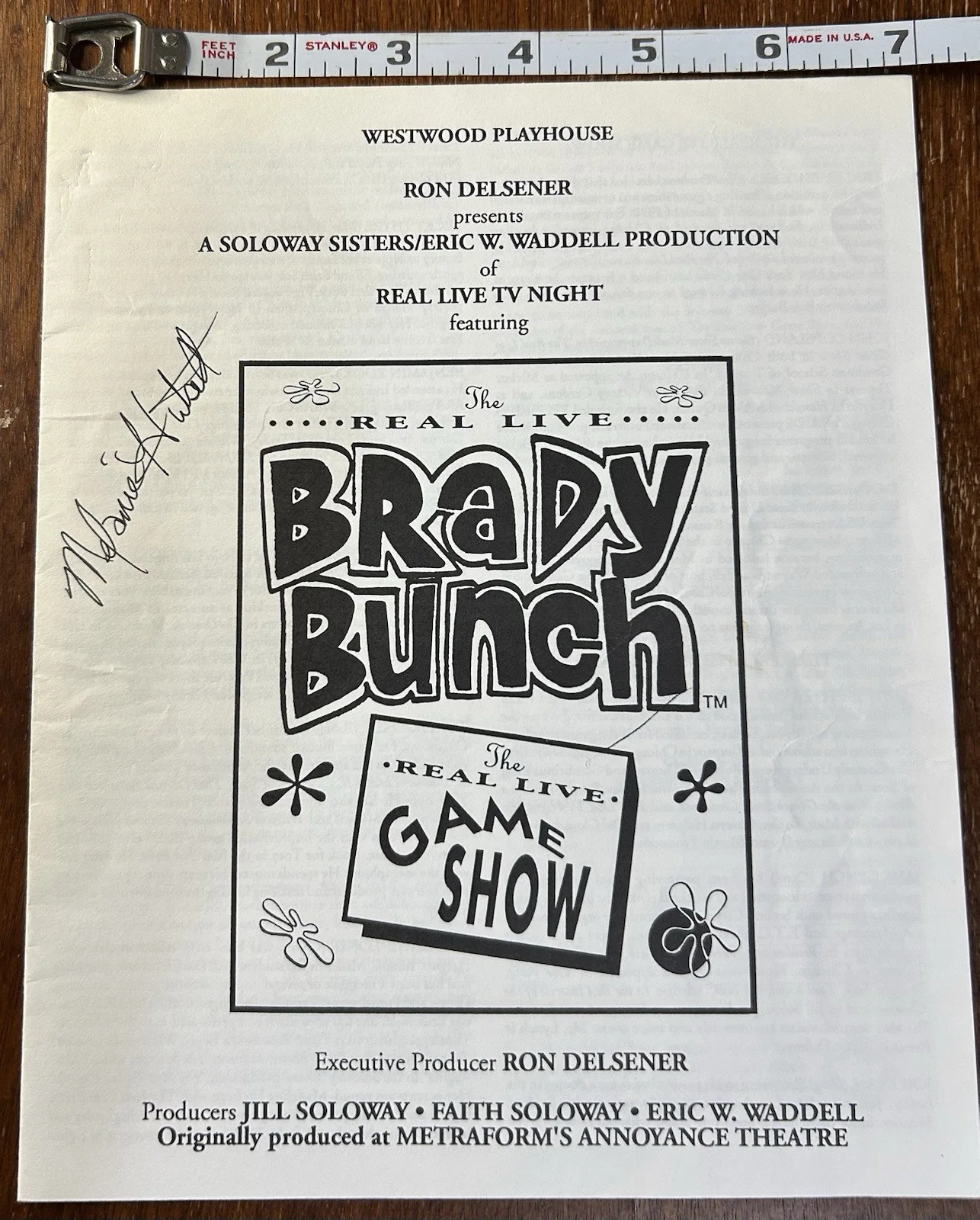 Barry Williams — Brady Bunch Autograph Lot Barry Williams Melanie Hutsell SNL Program Ticket Stub, image 2