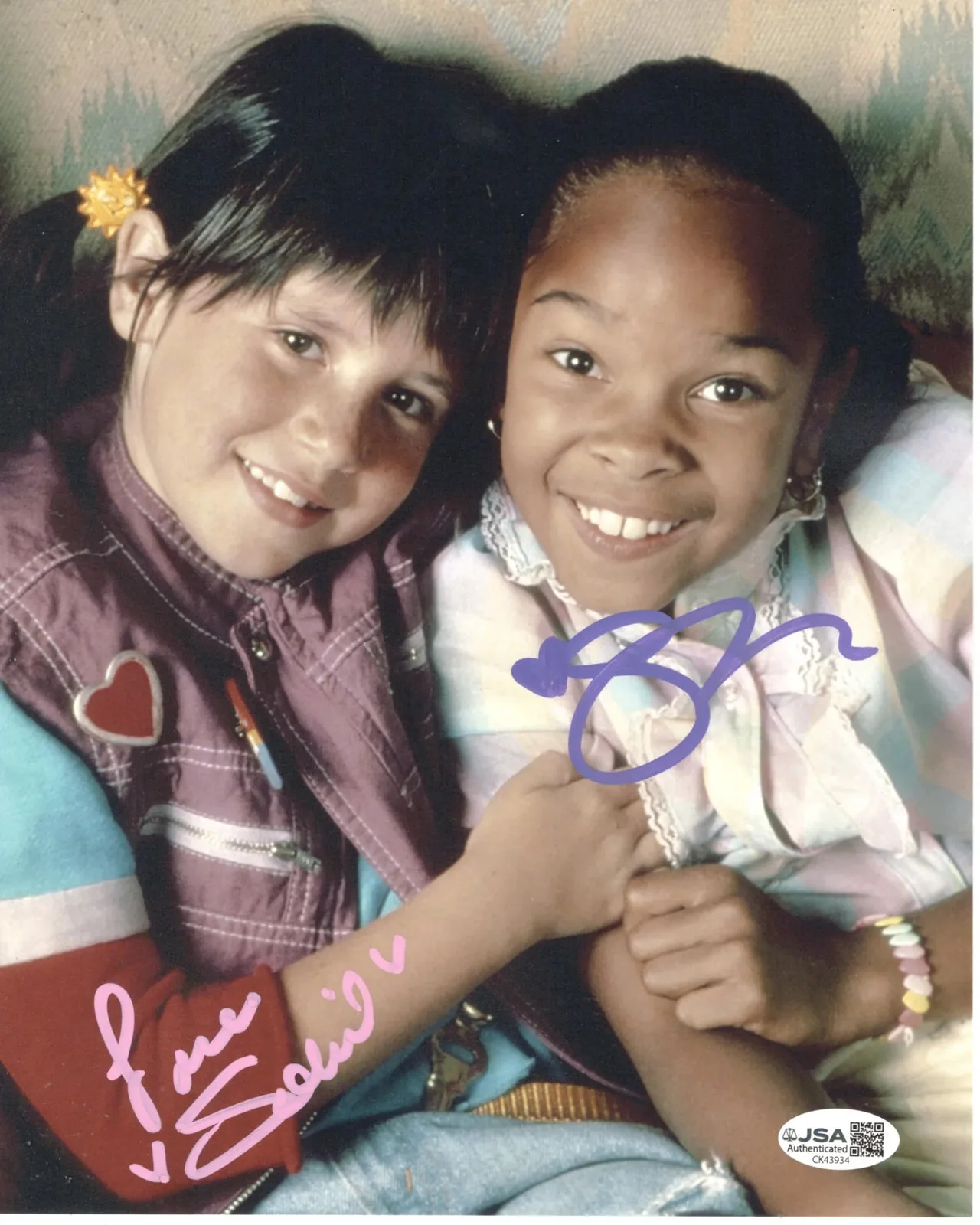 Soleil Moon Frye & Cherie Johnson — Soleil Moon Frye & Cherie Johnson signed 8x10 Photo Punky Brewster JSA