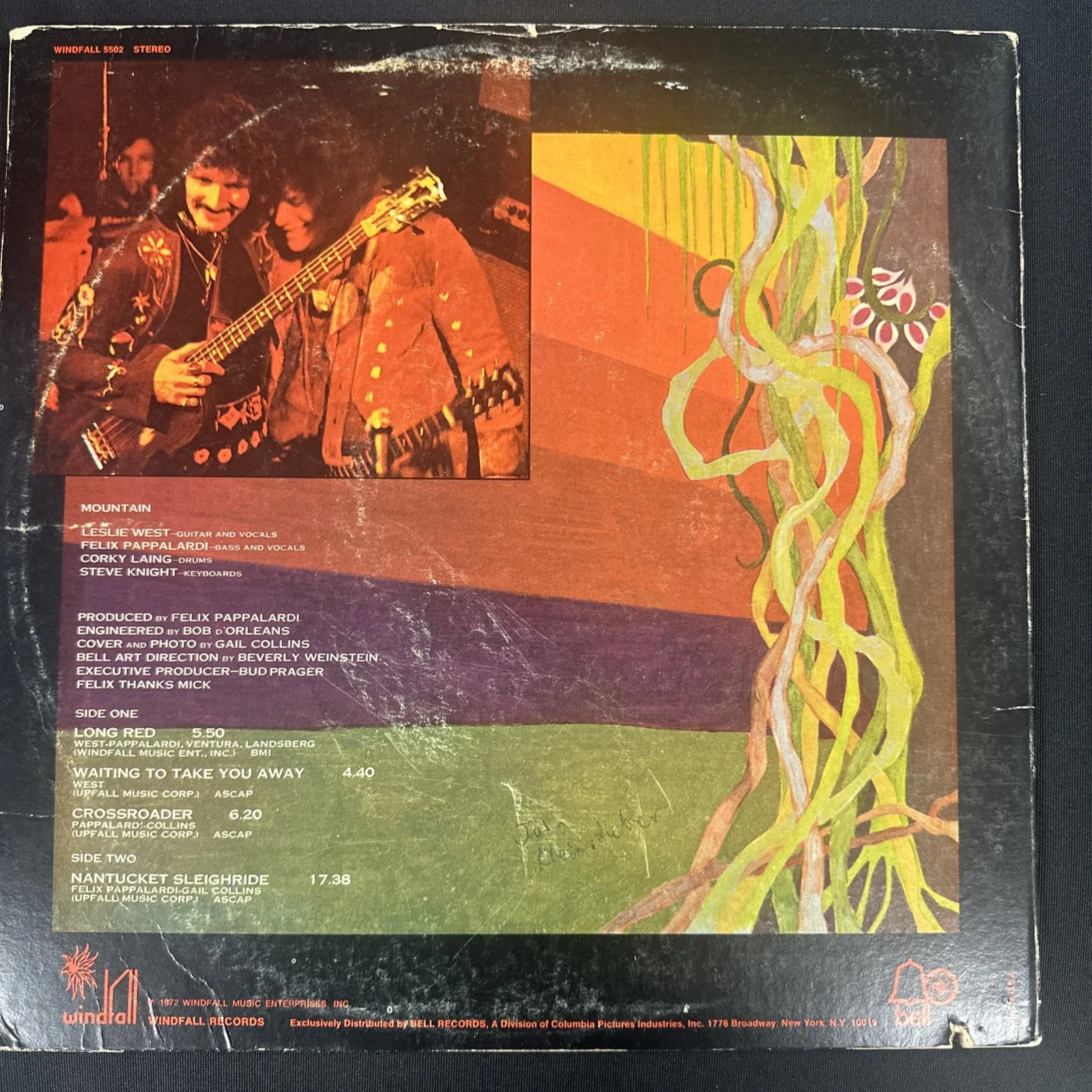 Autographed Mountain Vinyl Album Signed By Leslie West, изображение 4