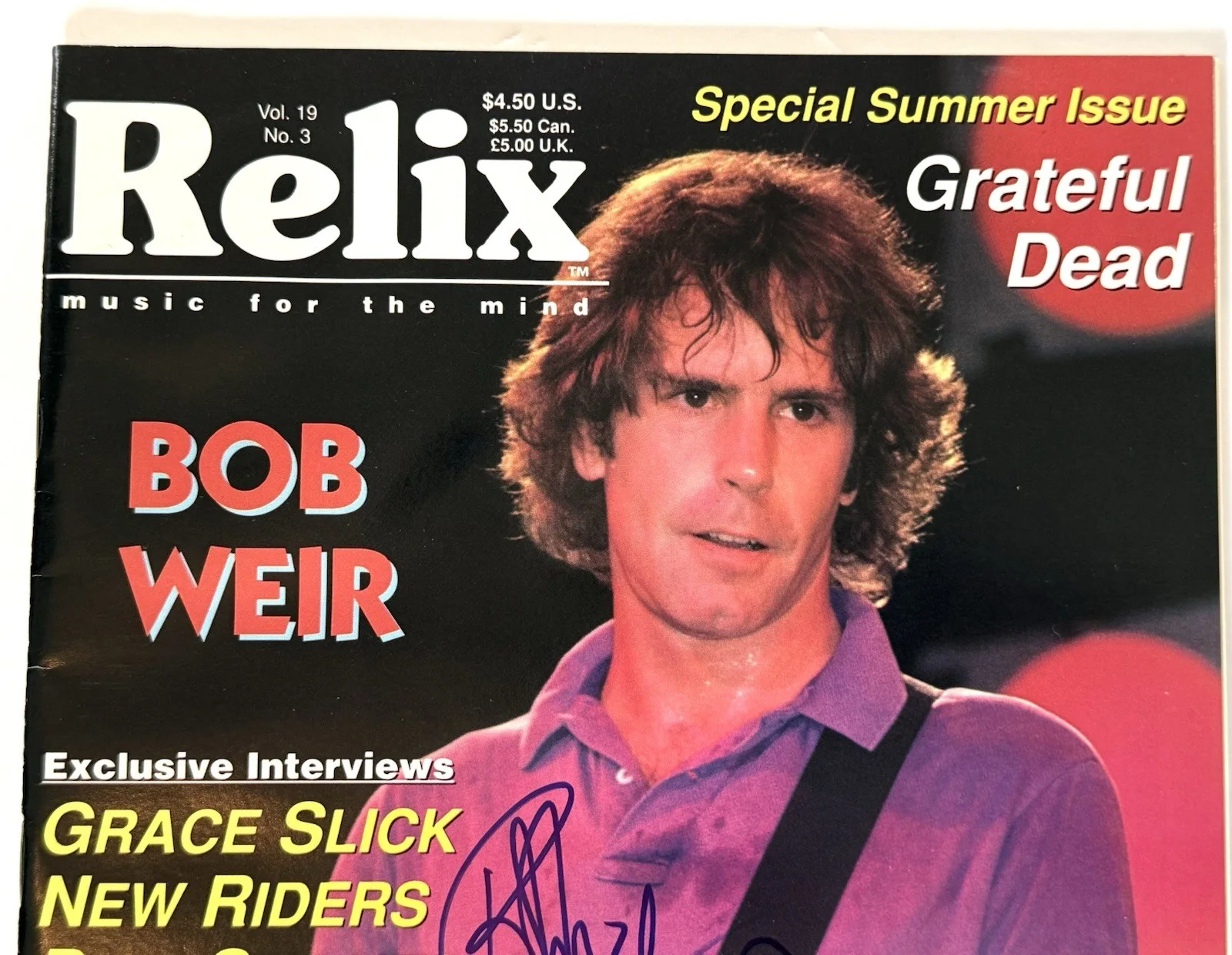 Bob Weir Grateful Dead signed Relix Magazine beckett loa, image 3