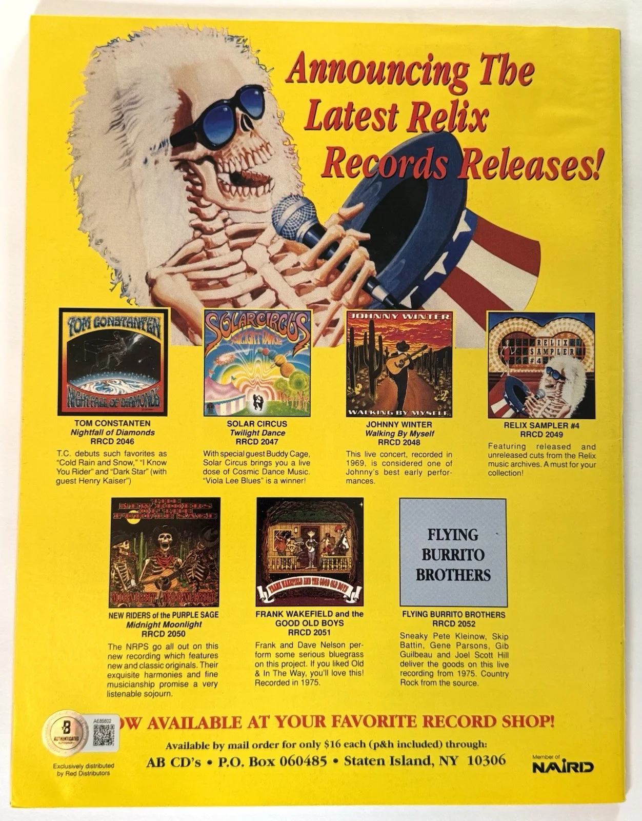 Bob Weir Grateful Dead signed Relix Magazine beckett loa, image 5