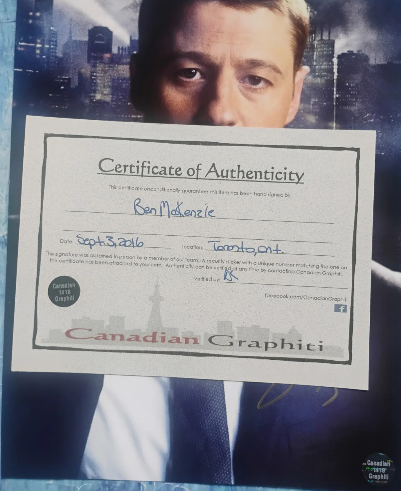 Ben McKenzie Hand Signed Autograph 8x10 Photo COA Gotham NO US TARIFFS, image 4
