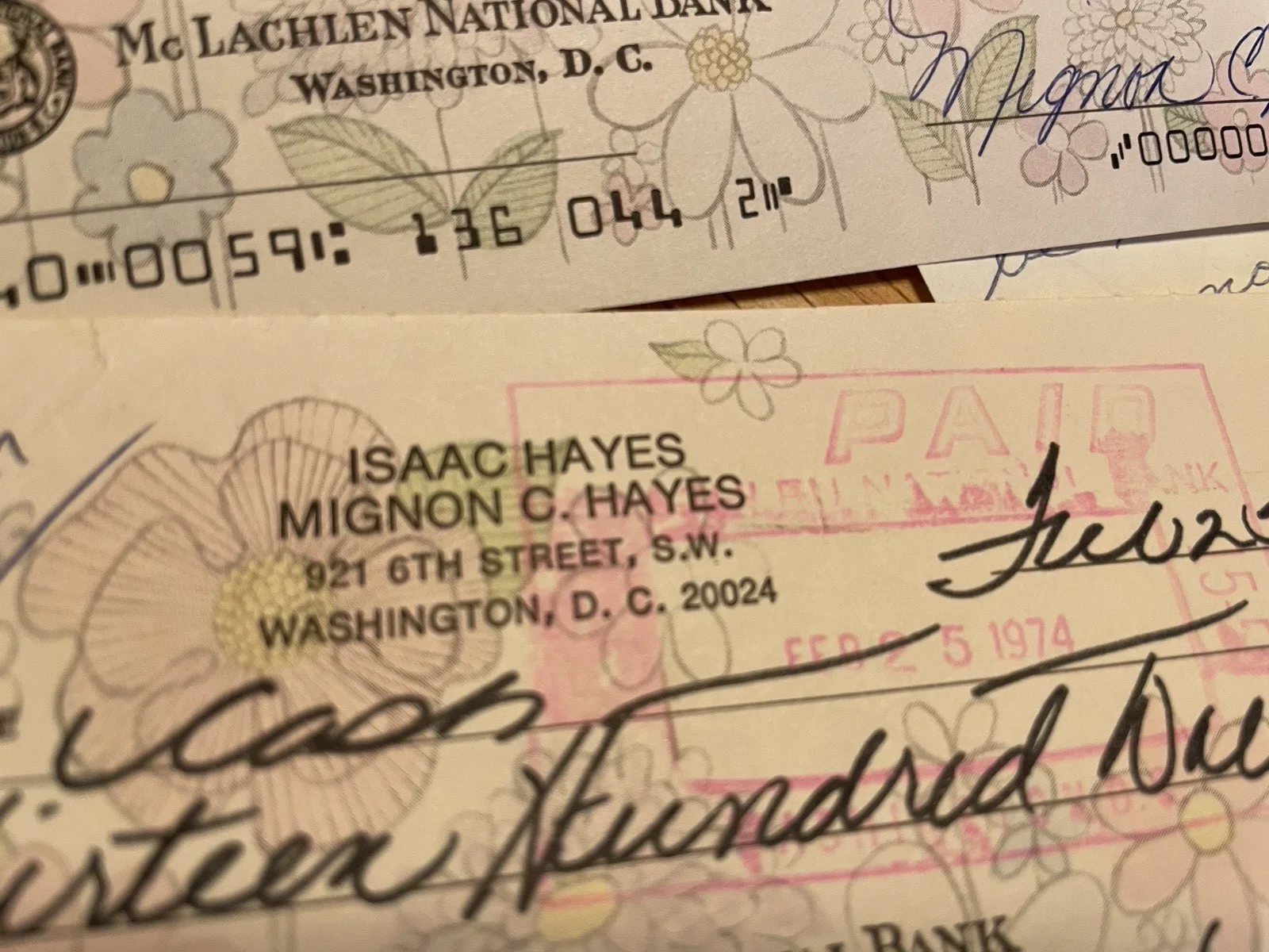 Isaac Hayes Personal Checks and Fan Letter, изображение 2