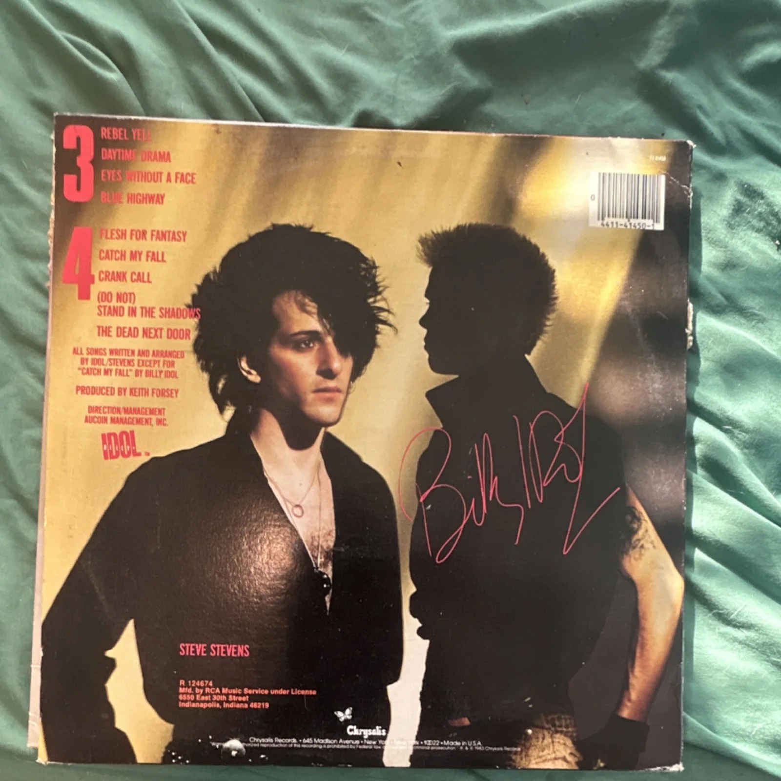 Billy Idol Rebel Yell Vinyl Record Chrysalis R 124674, изображение 2