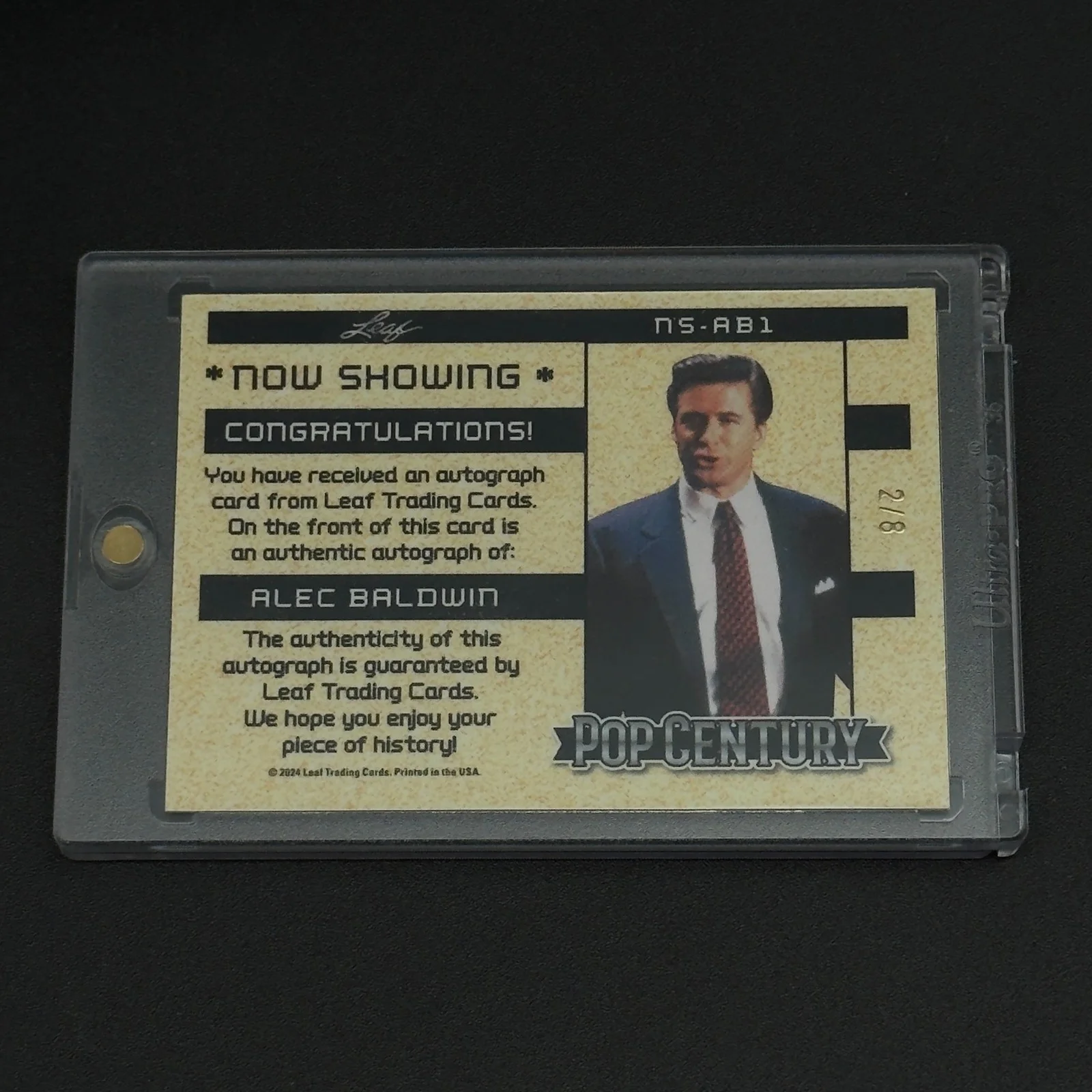 Alec Baldwin — Alec Baldwin Signed Glenngary Glenn Leaf Pop Century Signatures Trading Card 2/8, изображение 2