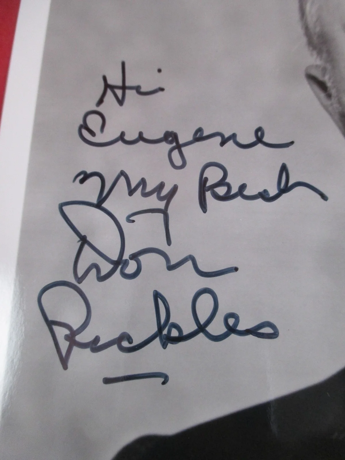 Don Rickles — Don Rickles autograph 8x10 B&W photo signed, inscribed to Eugene, изображение 4