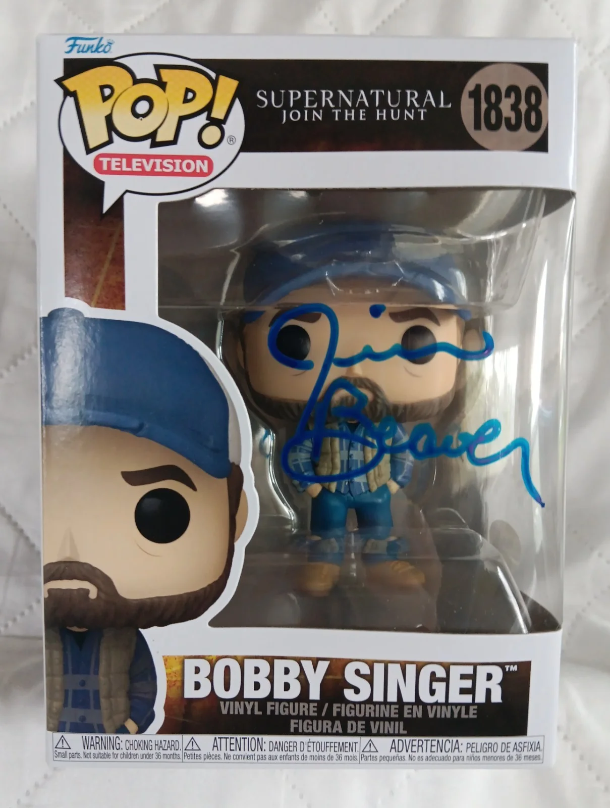 Jim Beaver — Jim Beaver Signed Supernatural Bobby Singer Funko Pop JSA CERT W/Soft Protector, image 2