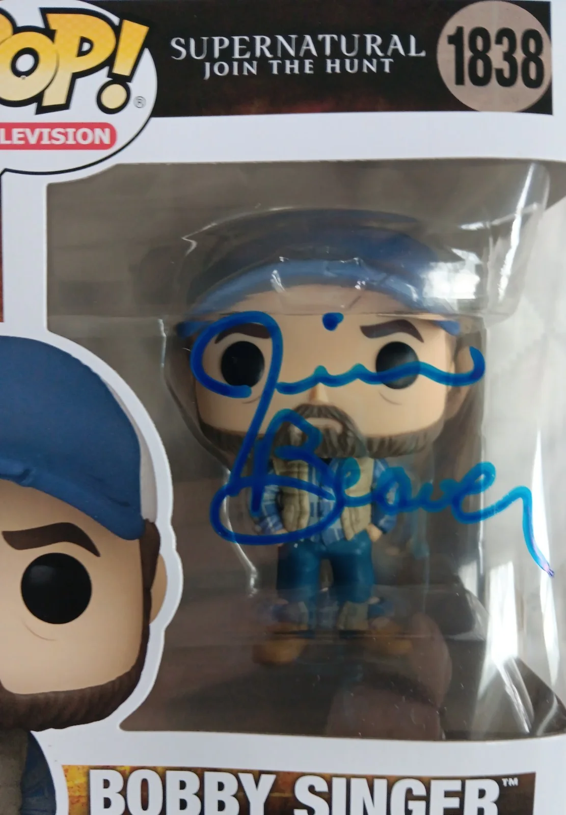 Jim Beaver — Jim Beaver Signed Supernatural Bobby Singer Funko Pop JSA CERT W/Soft Protector, image 3