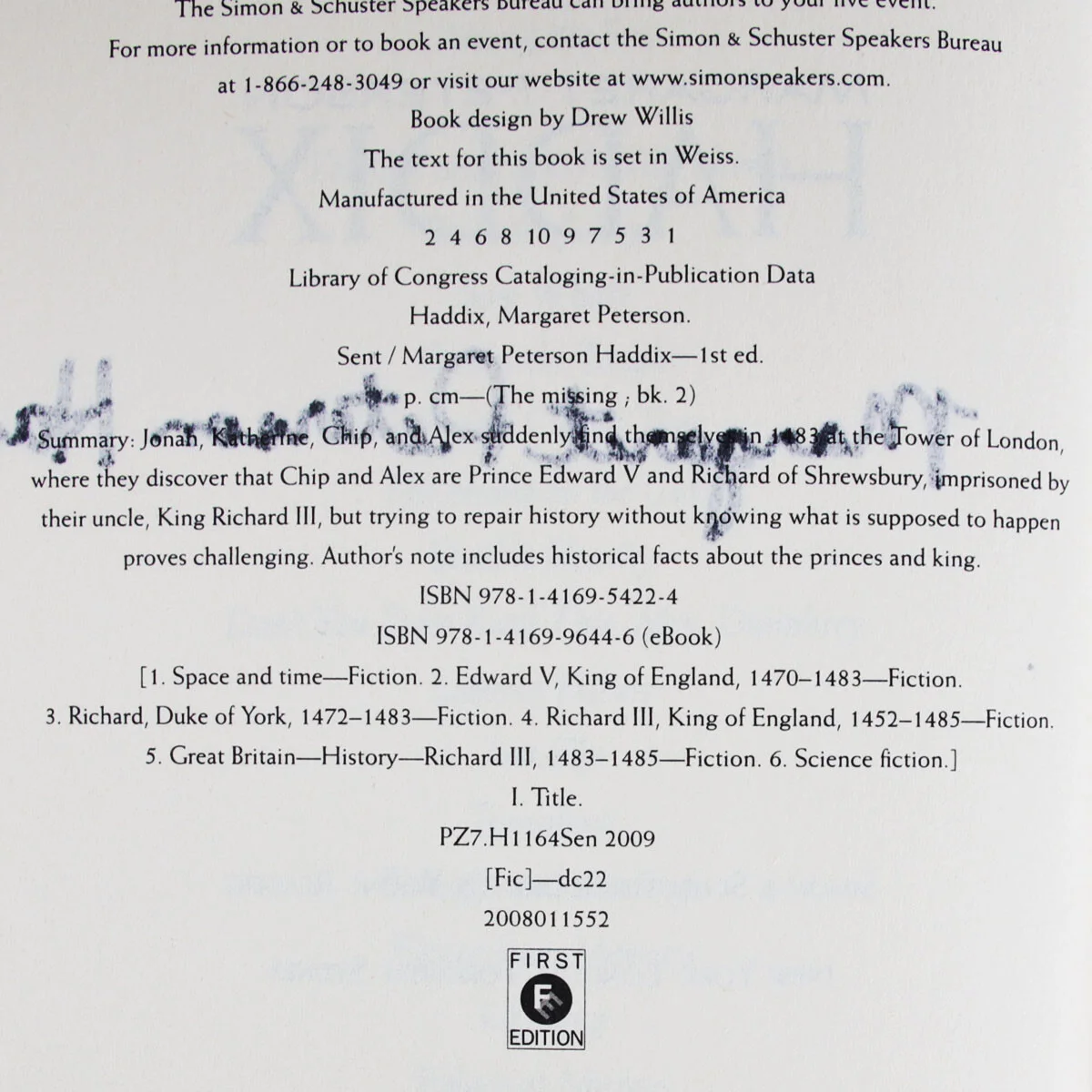 Margaret Peterson Haddix Signed Book The Missing Book 2 - Sent - COA, image 4