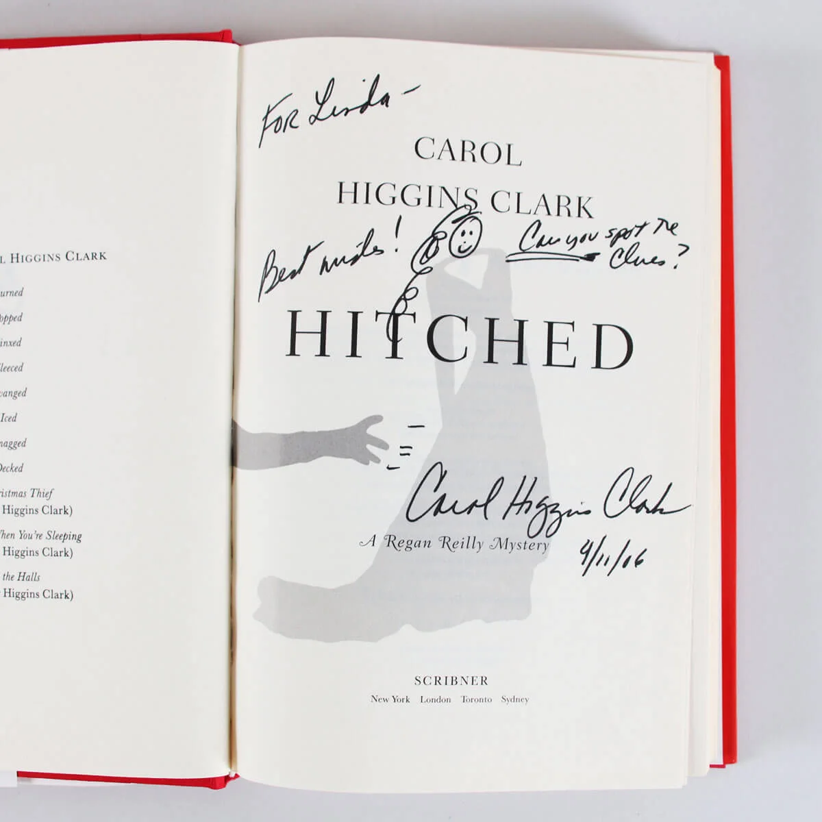 Carol Higgins Clark Signed Book Hitched - COA, image 3