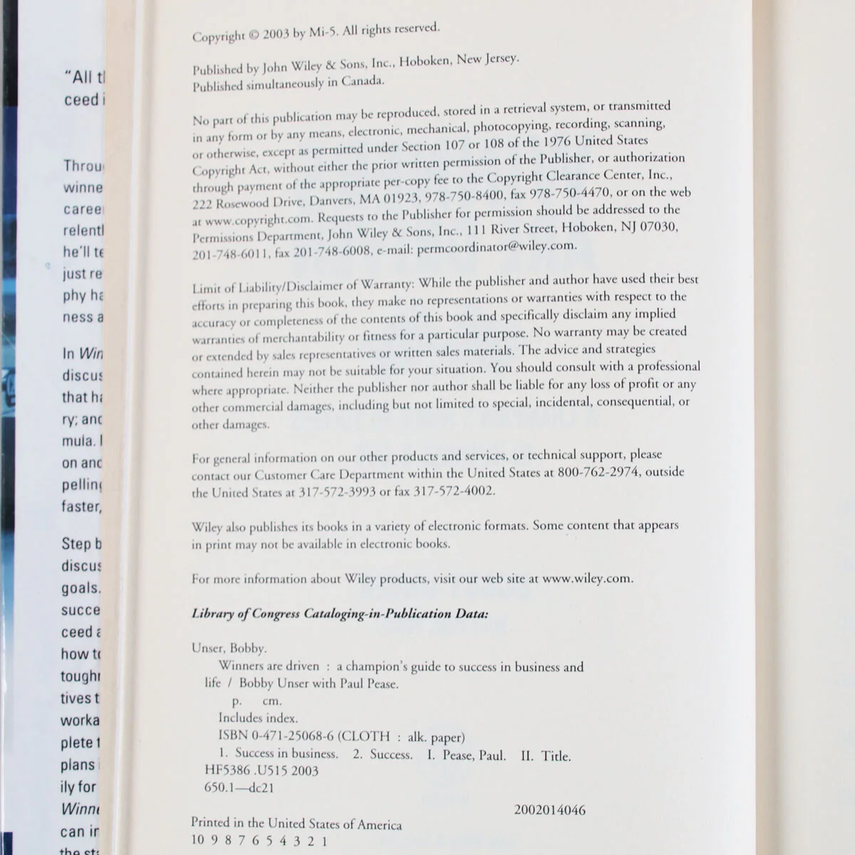 Bobby Unser Signed Book Winners Are Driven - COA, image 4