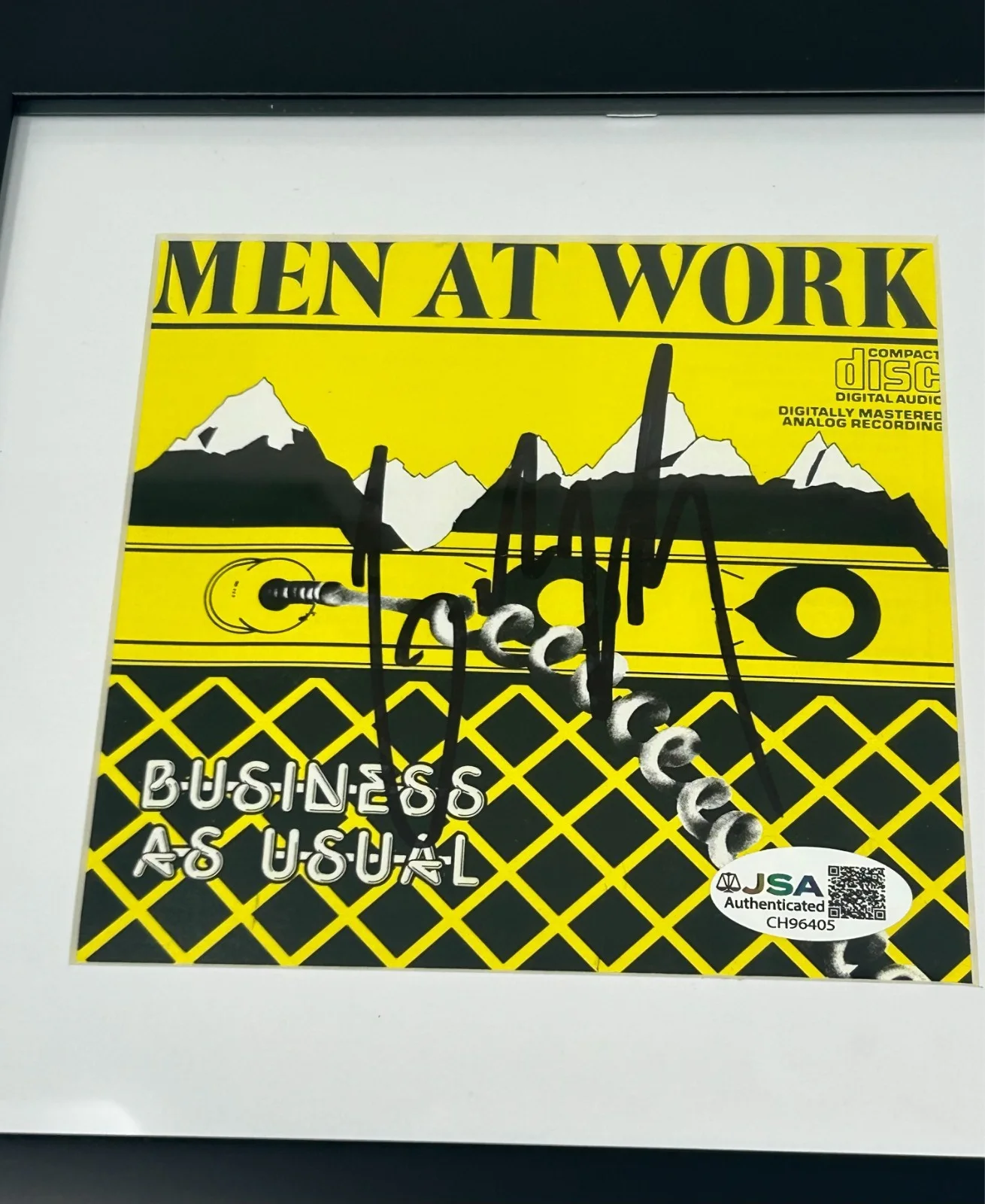 Colin Hay signed Men At Work Business As Usual Framed CD Cover JSA COA, image 2