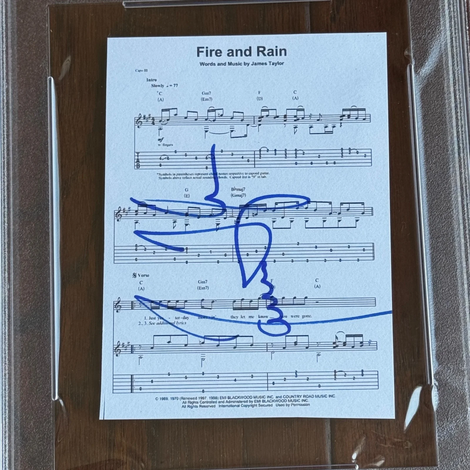 JAMES TAYLOR Autograph FIRE AND RAIN Souvenir Sheet Music Signed * PSA, изображение 4