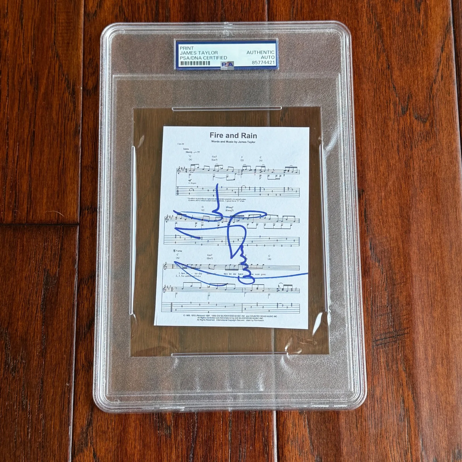 JAMES TAYLOR Autograph FIRE AND RAIN Souvenir Sheet Music Signed * PSA, изображение 5