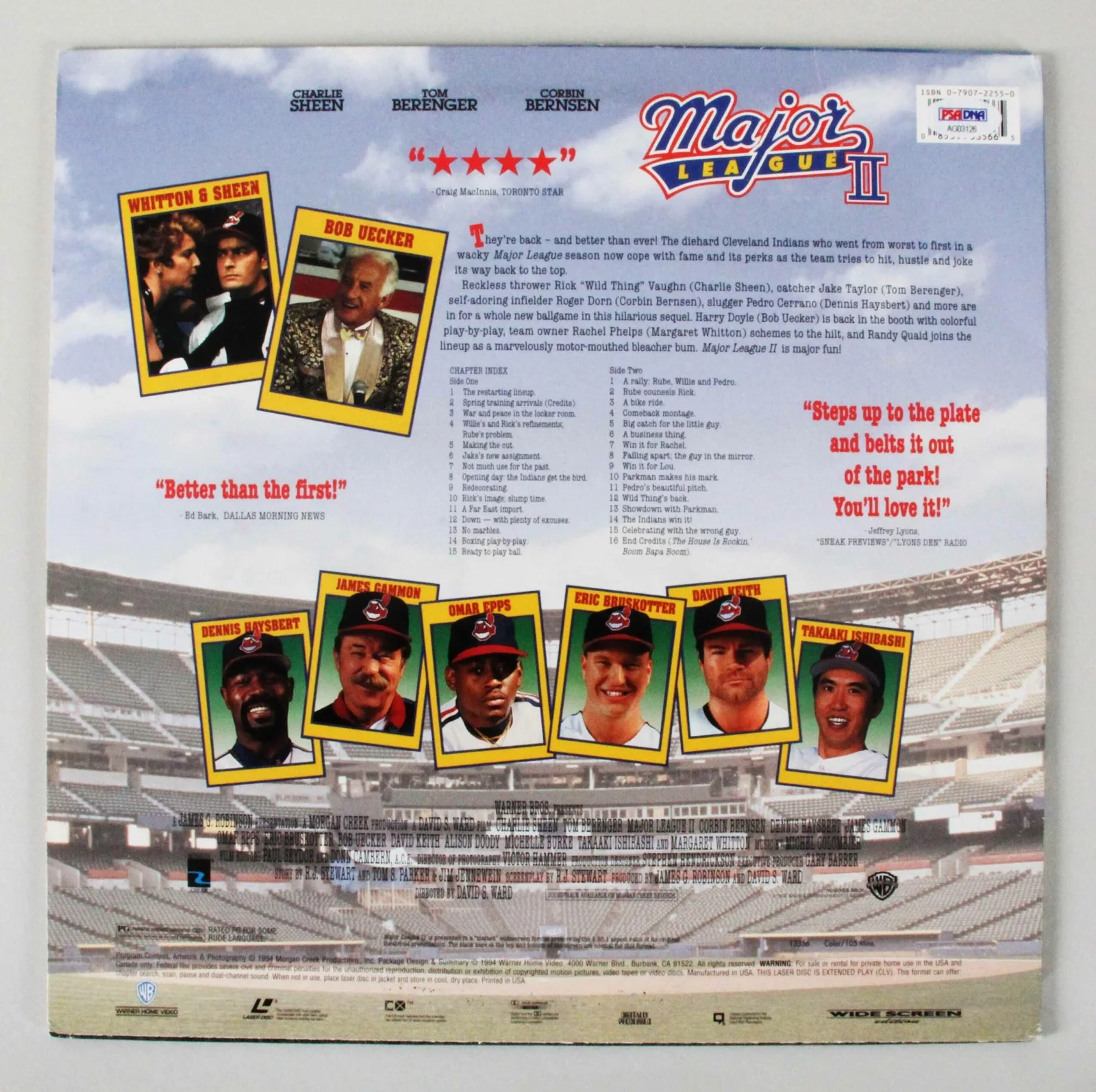 Charlie Sheen Signed Laser Disc w/ 2 Others Major League 2 - COA PSA/DNA, изображение 5