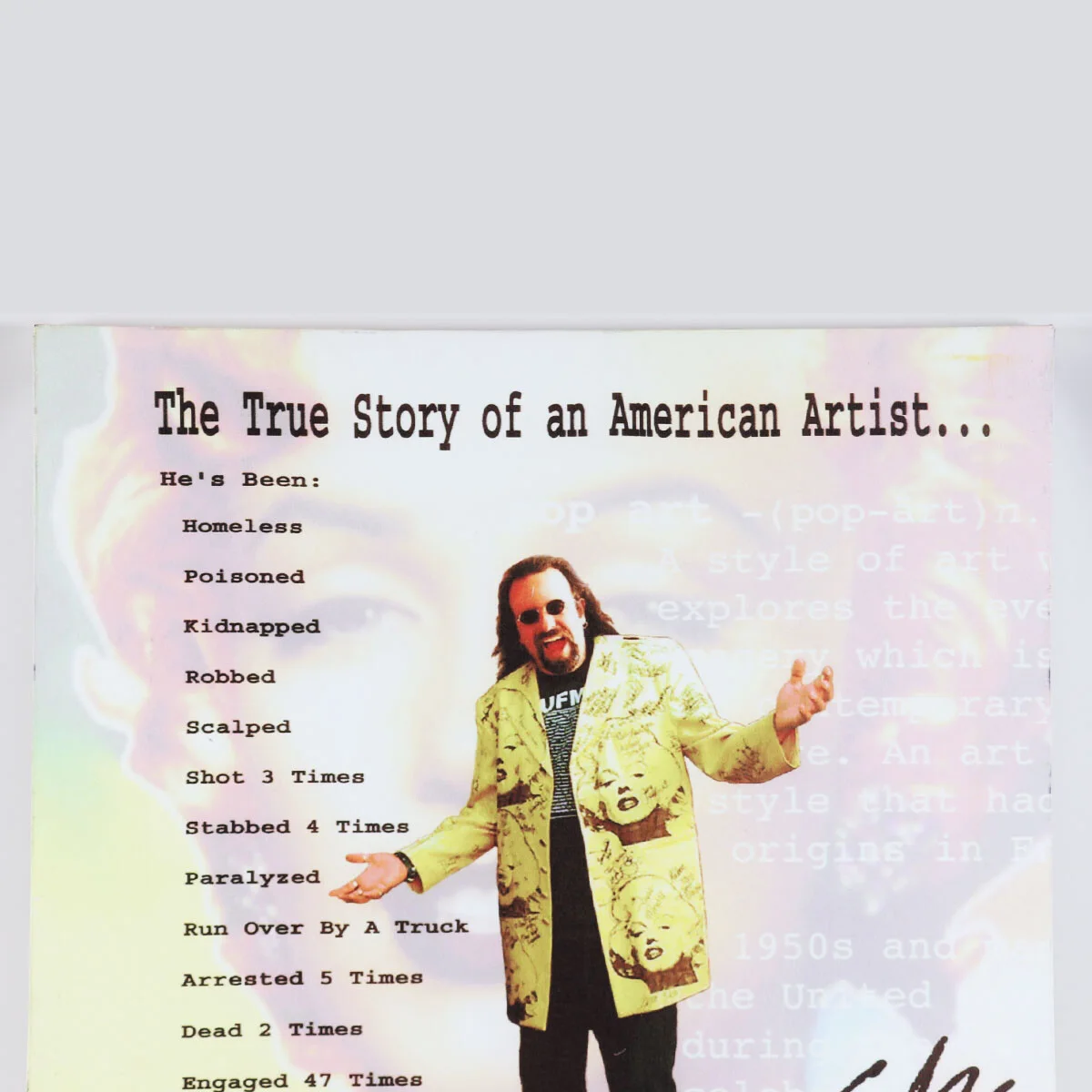 Steve Kaufman Canvas Art Self Portrait True Story 37.5" x 41.5", image 2